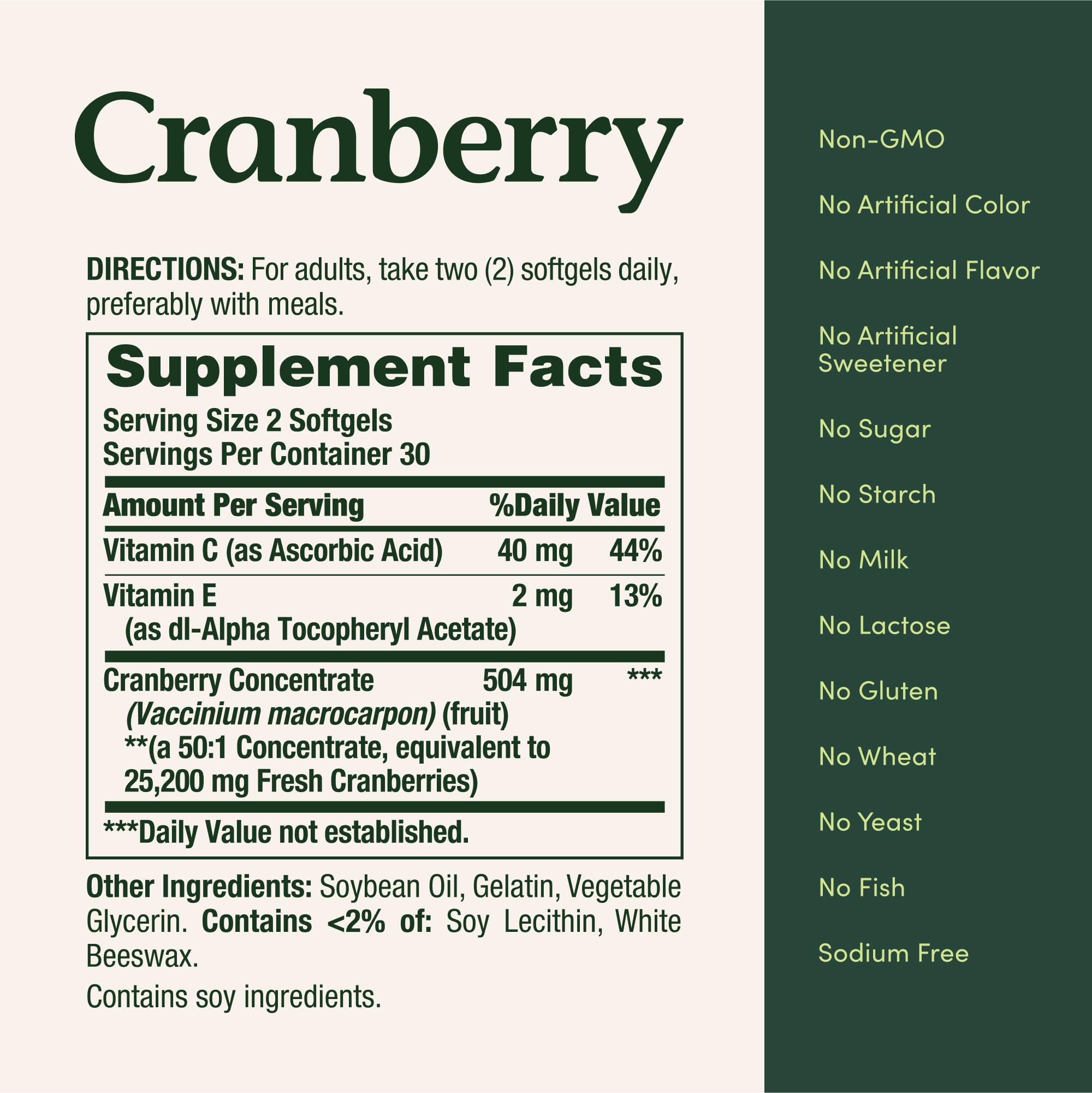 Nature's Bounty Cranberry Dietary Supplement – Urinary Tract & Immune Support, 60 Softgels, 25,200 mg