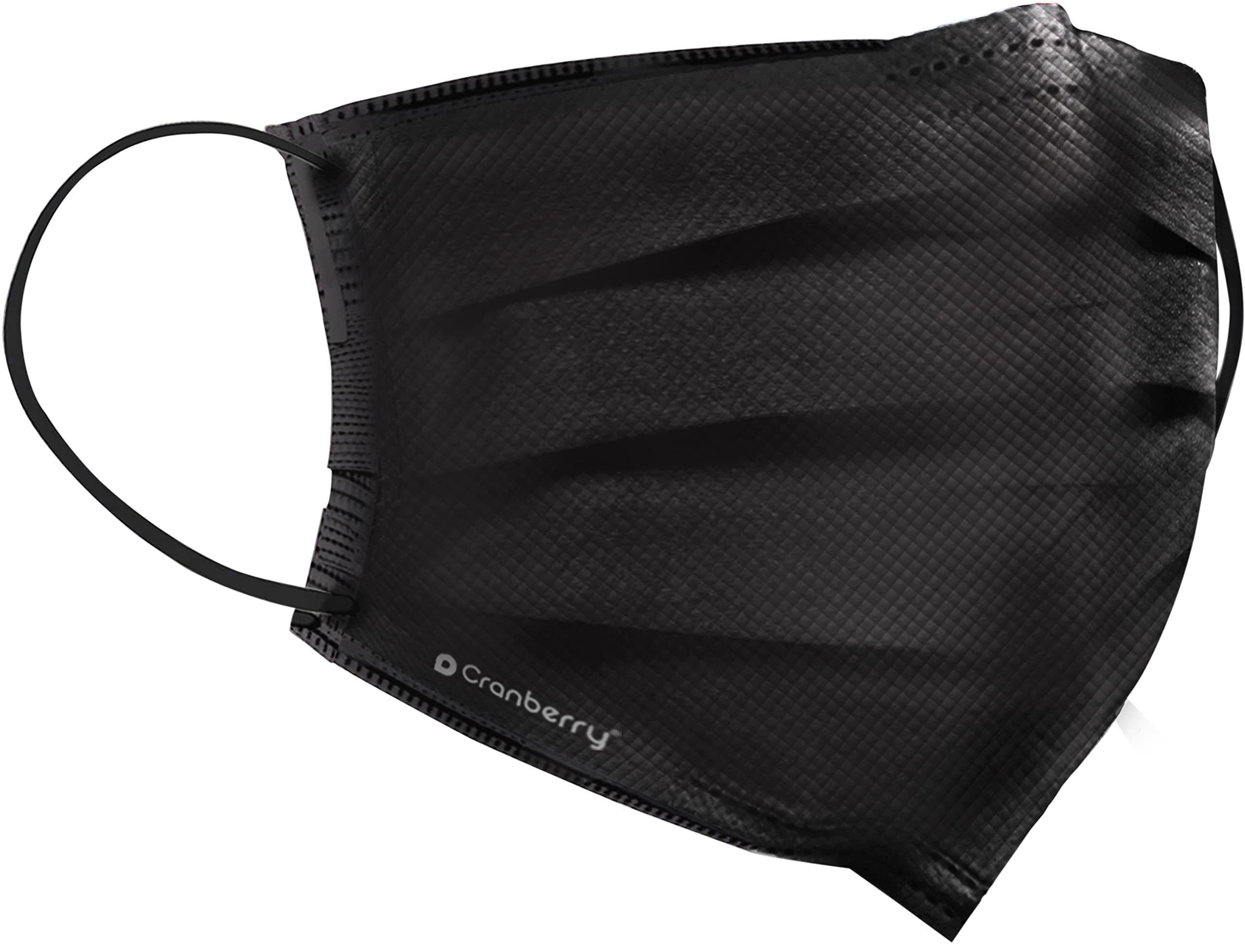 Cranberry USA C2900K Cranberry Carbon Earloop Face Masks, Black – Pack of 50 | ASTM Level 3