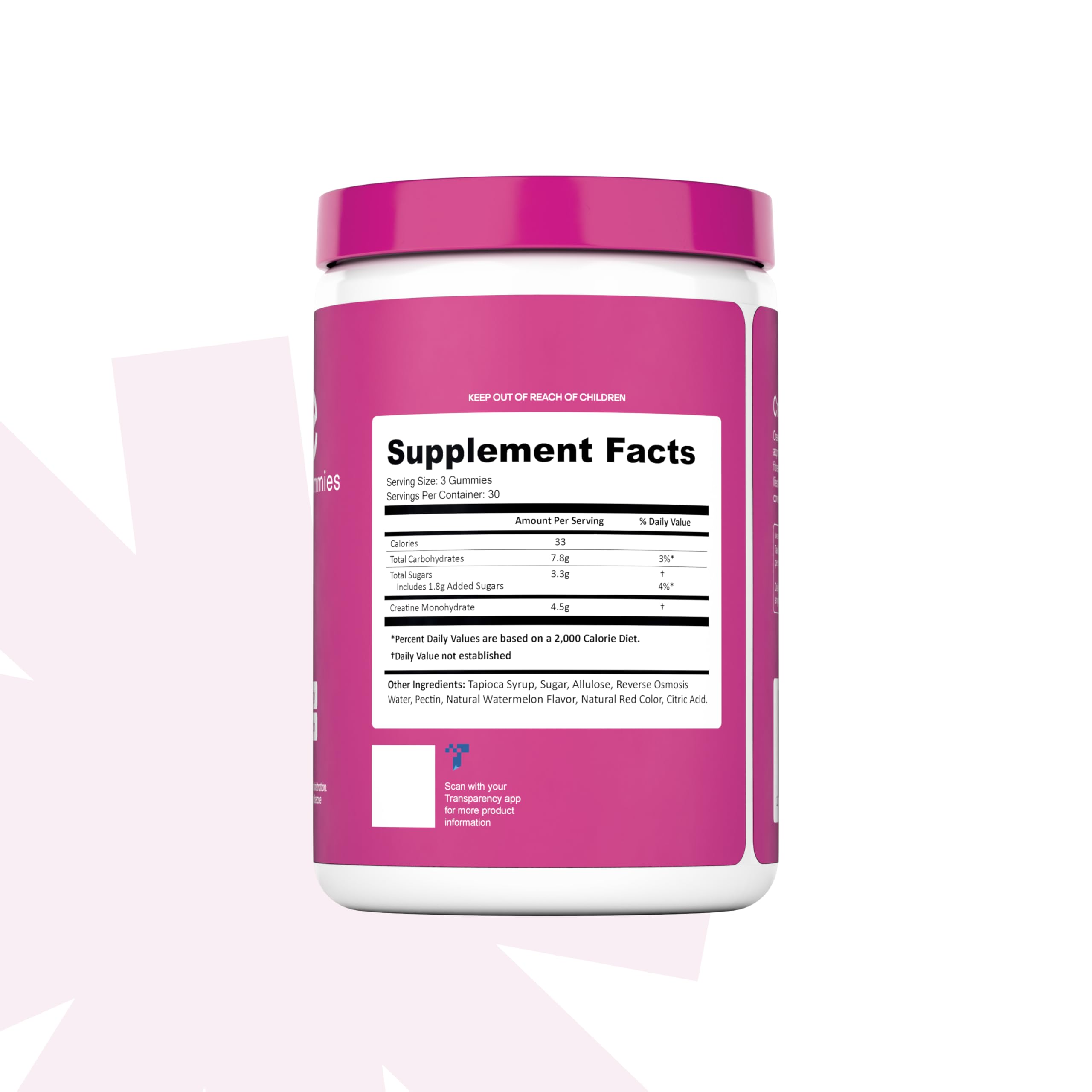 Create Creatine Monohydrate Gummies – 1.5g per Gummy, Vegan, Anti-Melt, Orange Flavor