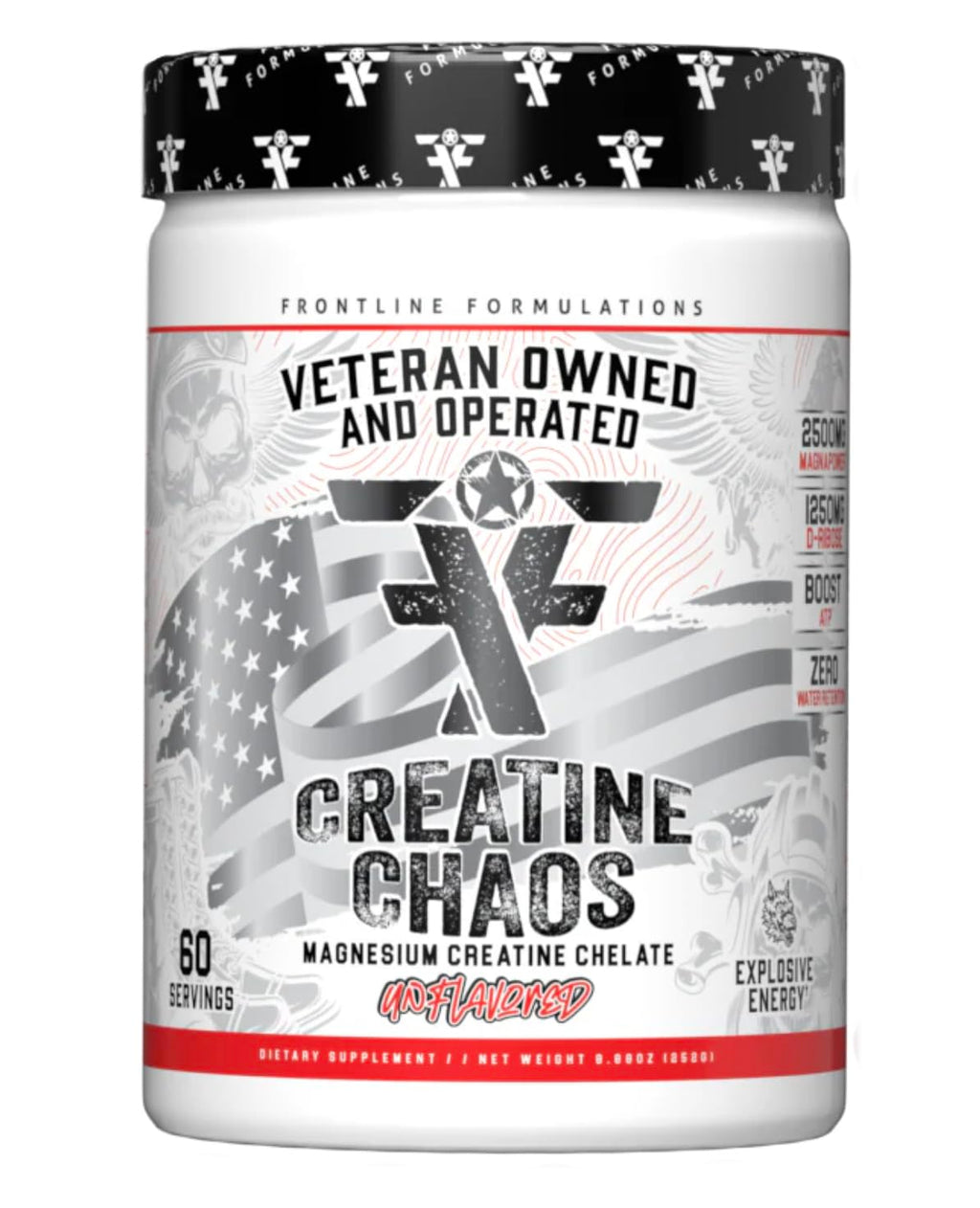 FRONTLINE FORMULATIONS Creatine Chaos – Lean Muscle Growth, Post-Workout, Unflavored (60 Servings)