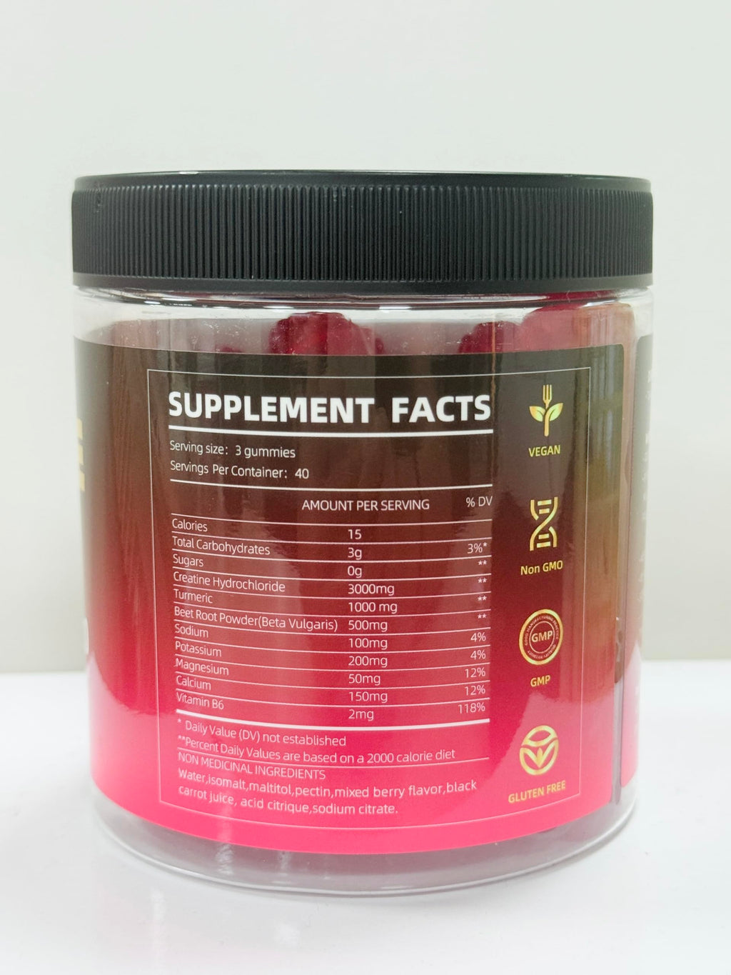 Creatine HCL Gummies for Men & Women | Sugar-Free, 120 Count Vegan Pre & Post Workout