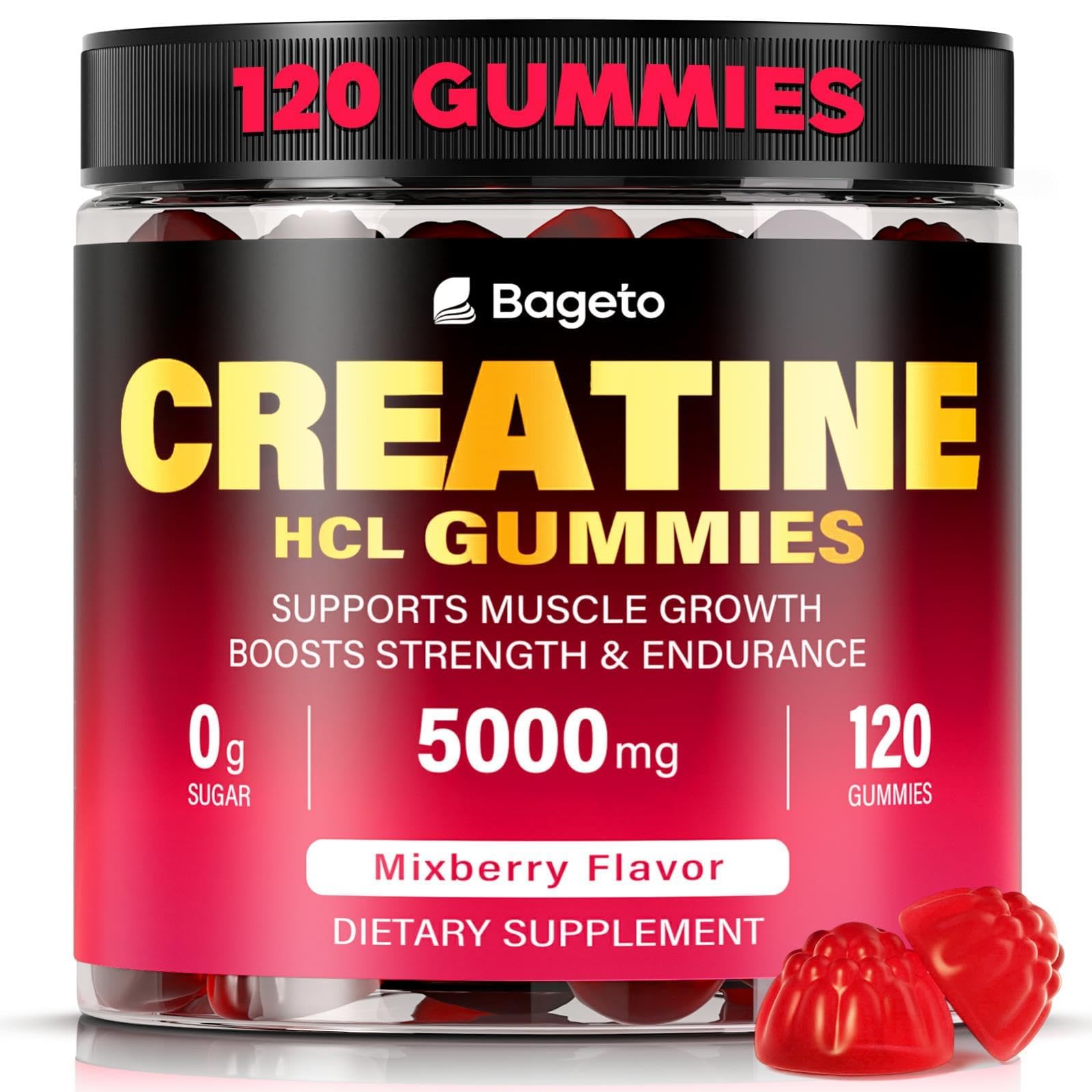 Creatine HCL Gummies for Men & Women – Sugar-Free, 120 Gummies