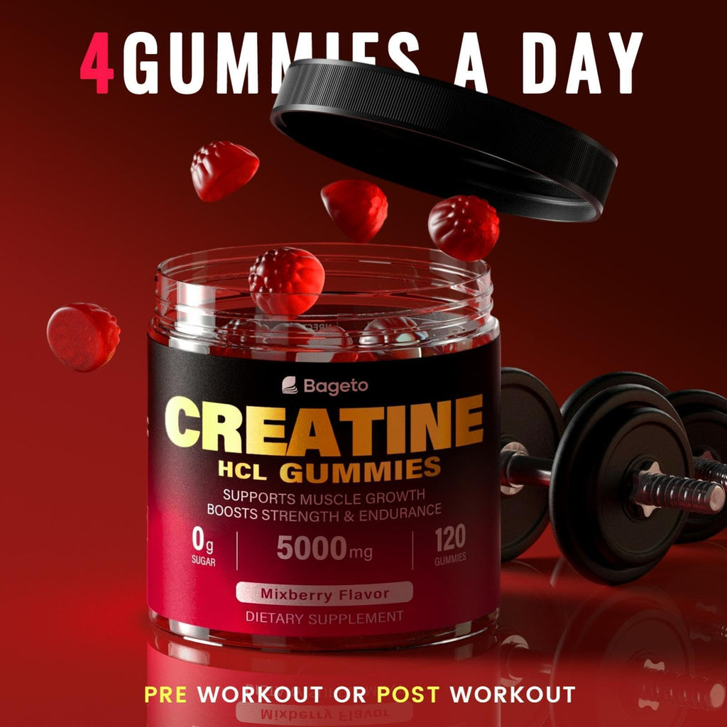 Creatine HCL Gummies for Men & Women – Sugar-Free, 120 Gummies