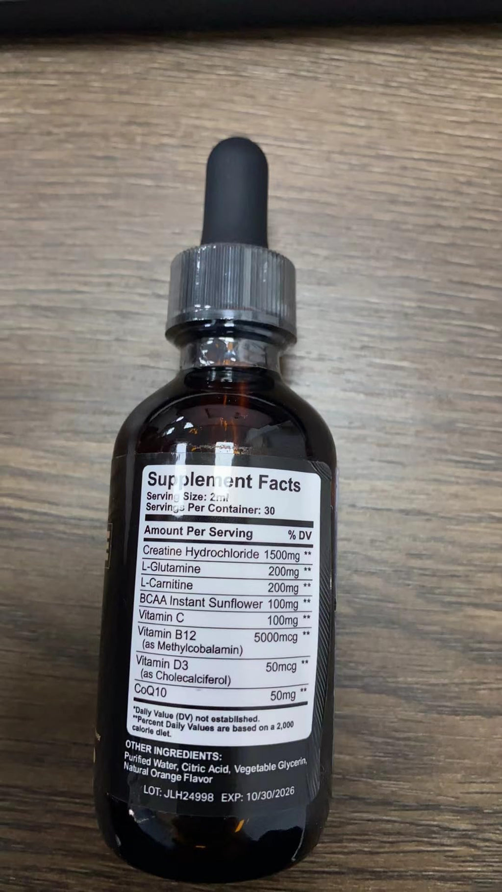 Creatine HCl Liquid Drops 1500mg – High Absorption, Orange Flavor | 2 fl oz