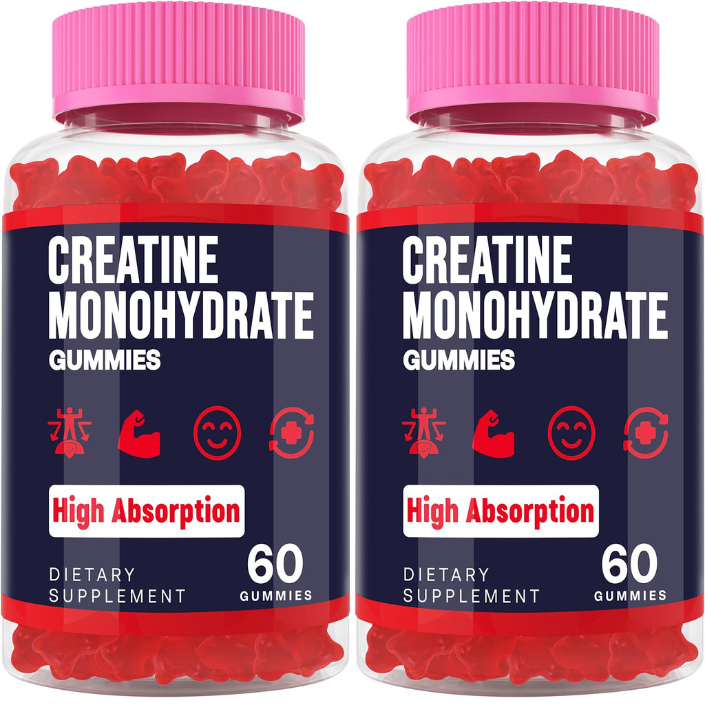 Creatine Monohydrate Gummies for Women & Men – Taurine & B6 (2 Packs)