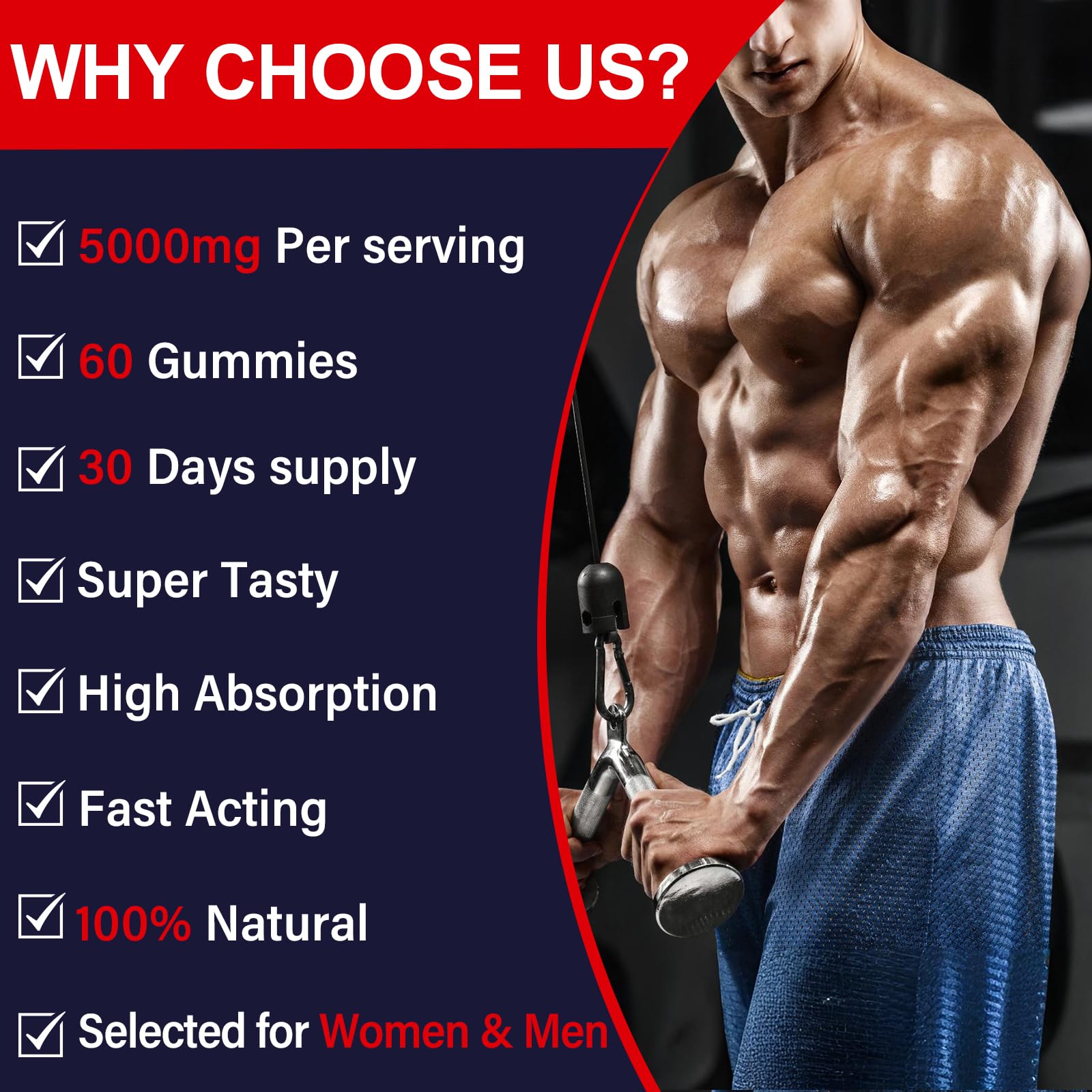 Creatine Monohydrate Gummies for Women & Men – Taurine & B6 (2 Packs)