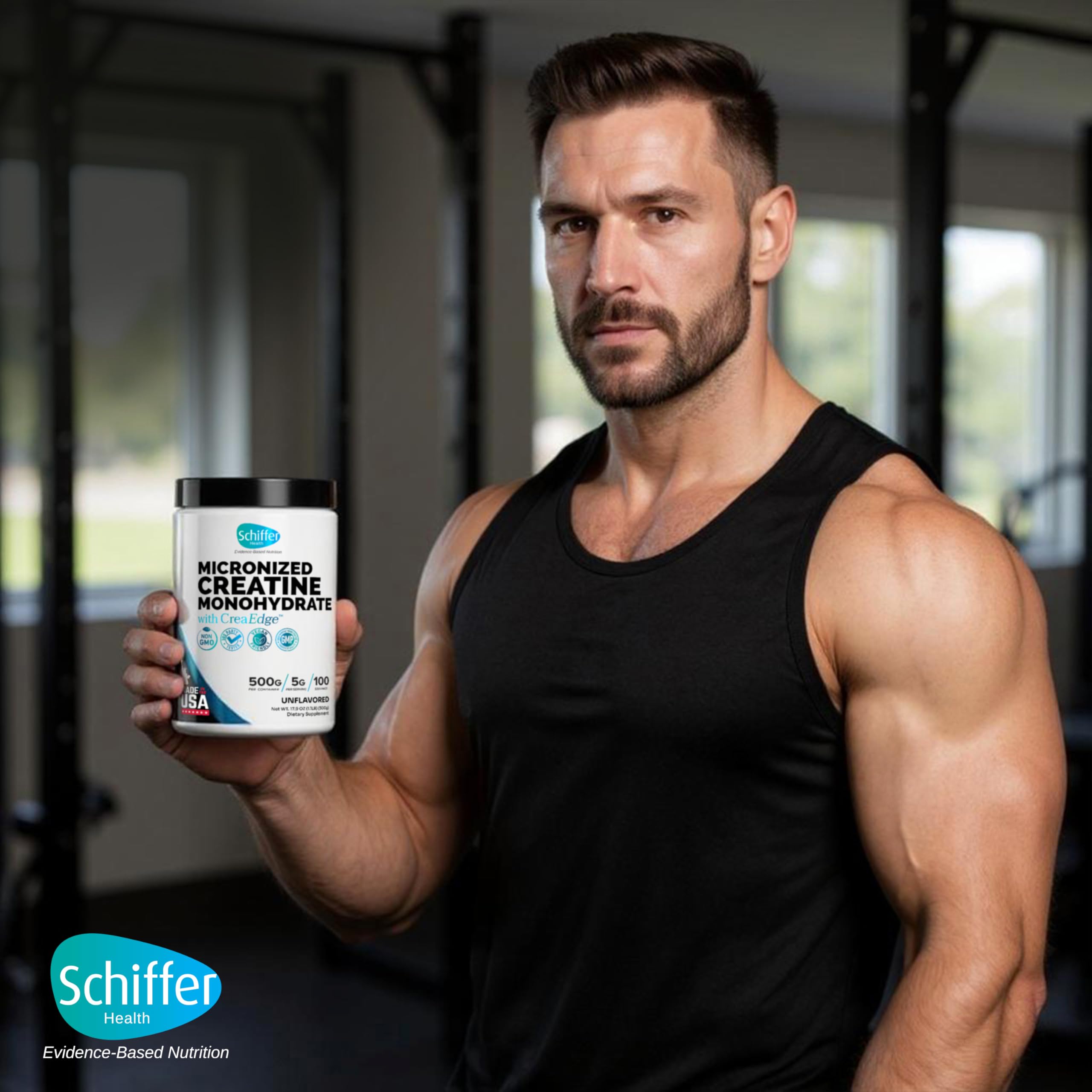 Creatine Monohydrate Powder 500g – 100 Servings, Unflavored (5g/serving) – Pure Micronized Creatine