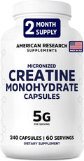 Creatine Monohydrate Capsules 5G – 60 Servings, 240 Capsules | Vegan