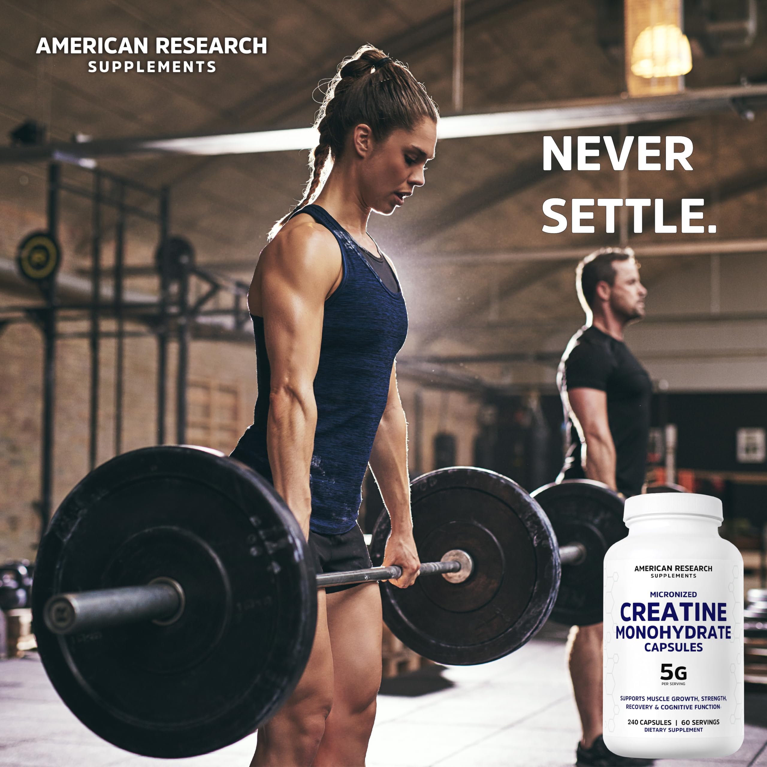 Creatine Monohydrate Capsules 5G – 60 Servings, 240 Capsules | Vegan