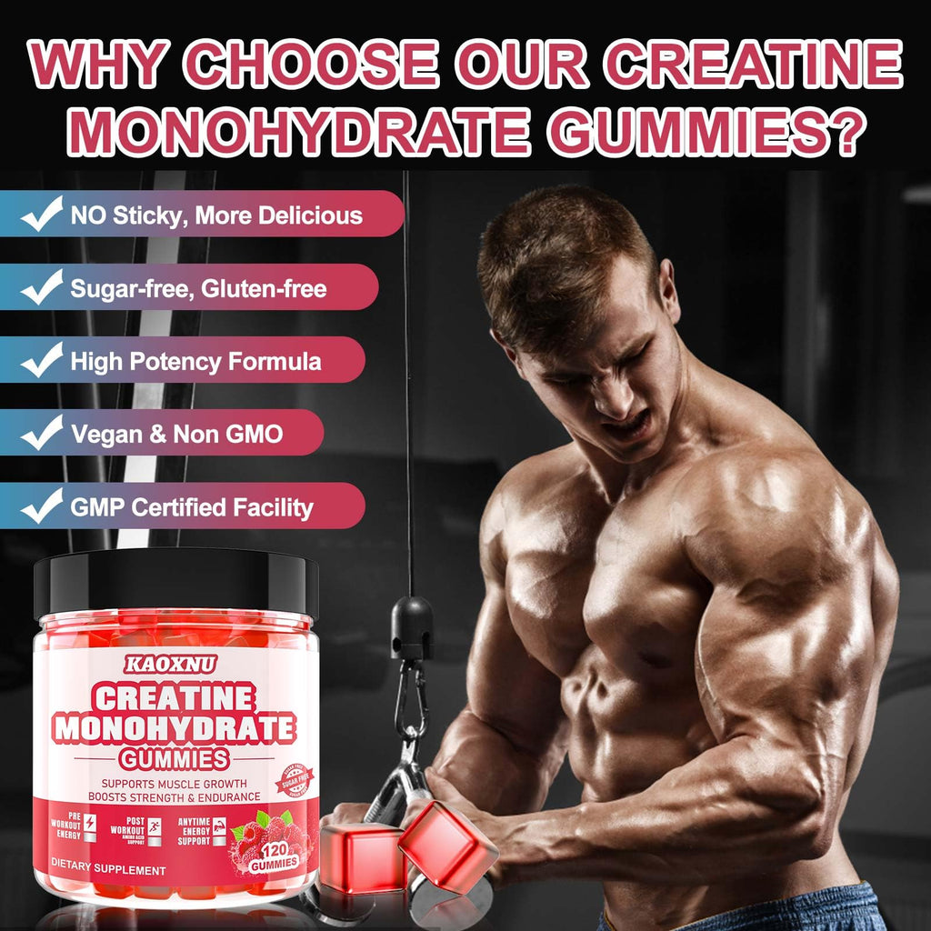 2 Pack Creatine Monohydrate Gummies – 5000mg per Serving | Sugar Free