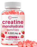 Creatine Monohydrate Gummies – 5,000mg per Serving, 120 Count | Sugar Free Strawberry Raspberry | Pre Workout & Recovery