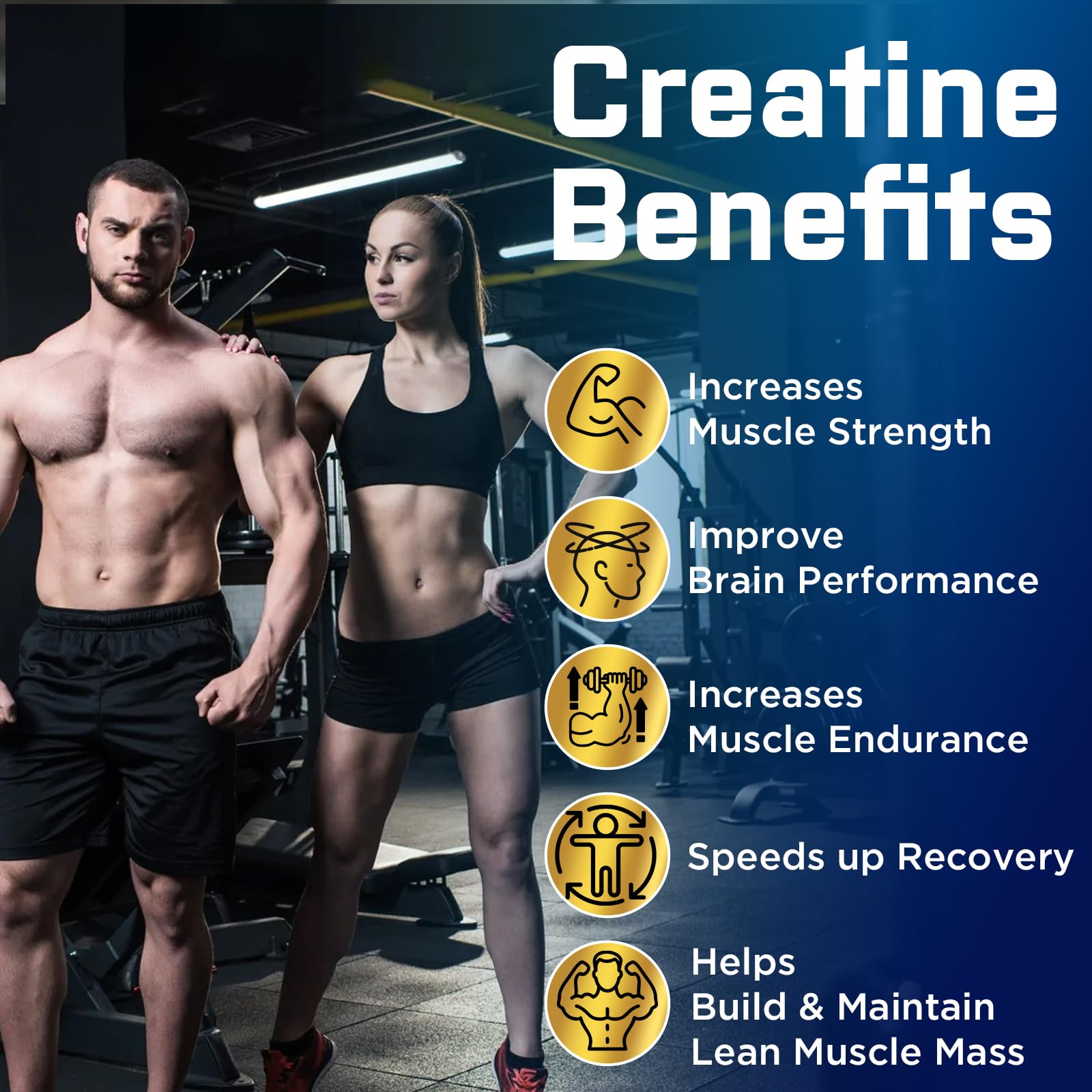 Creatine Monohydrate Gummies with Taurine, Vitamin B6 & B12 – Pre-Workout, Vegan, 60 Count