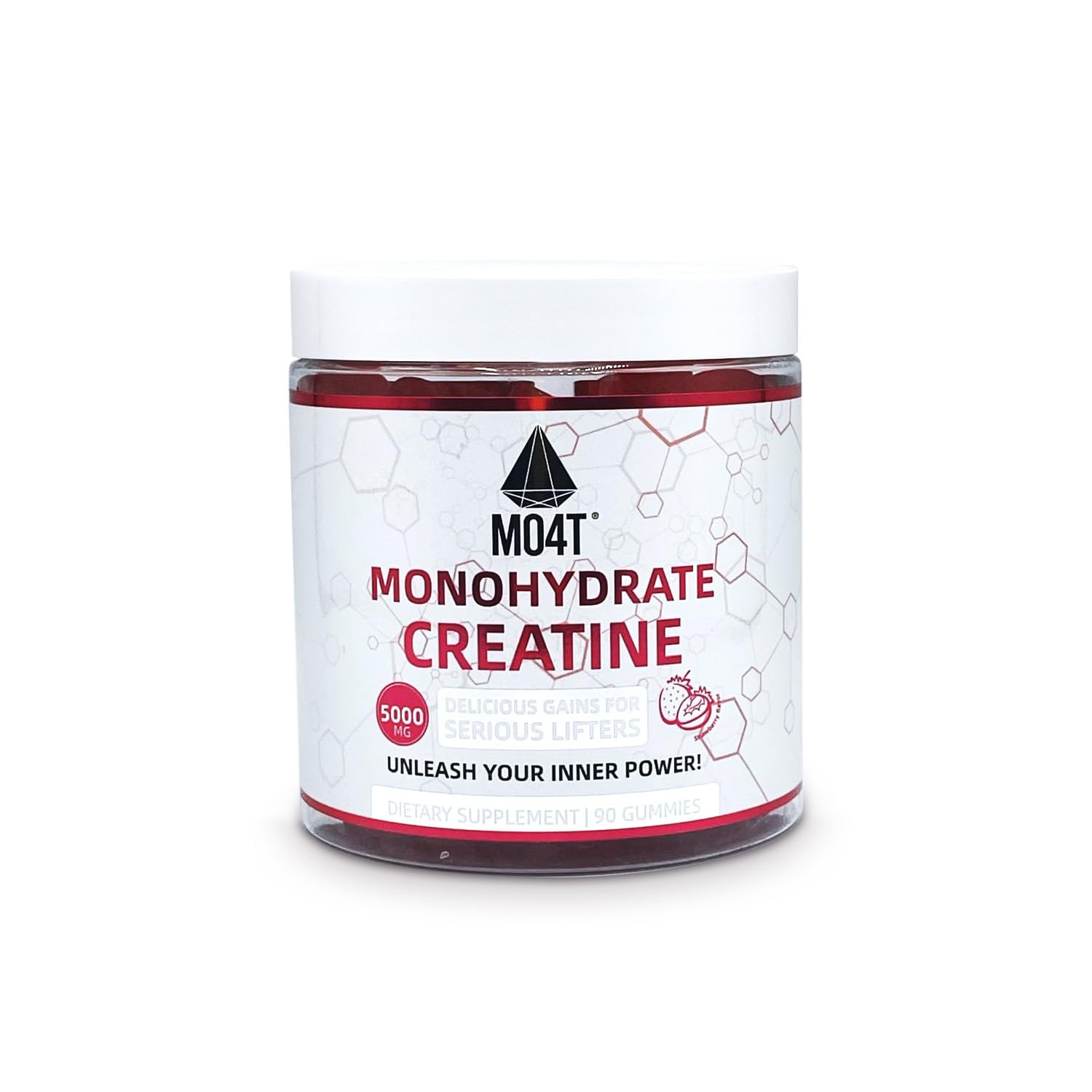 Creatine Monohydrate Gummies 5000 mg – Sugar Free, Strawberry Flavor