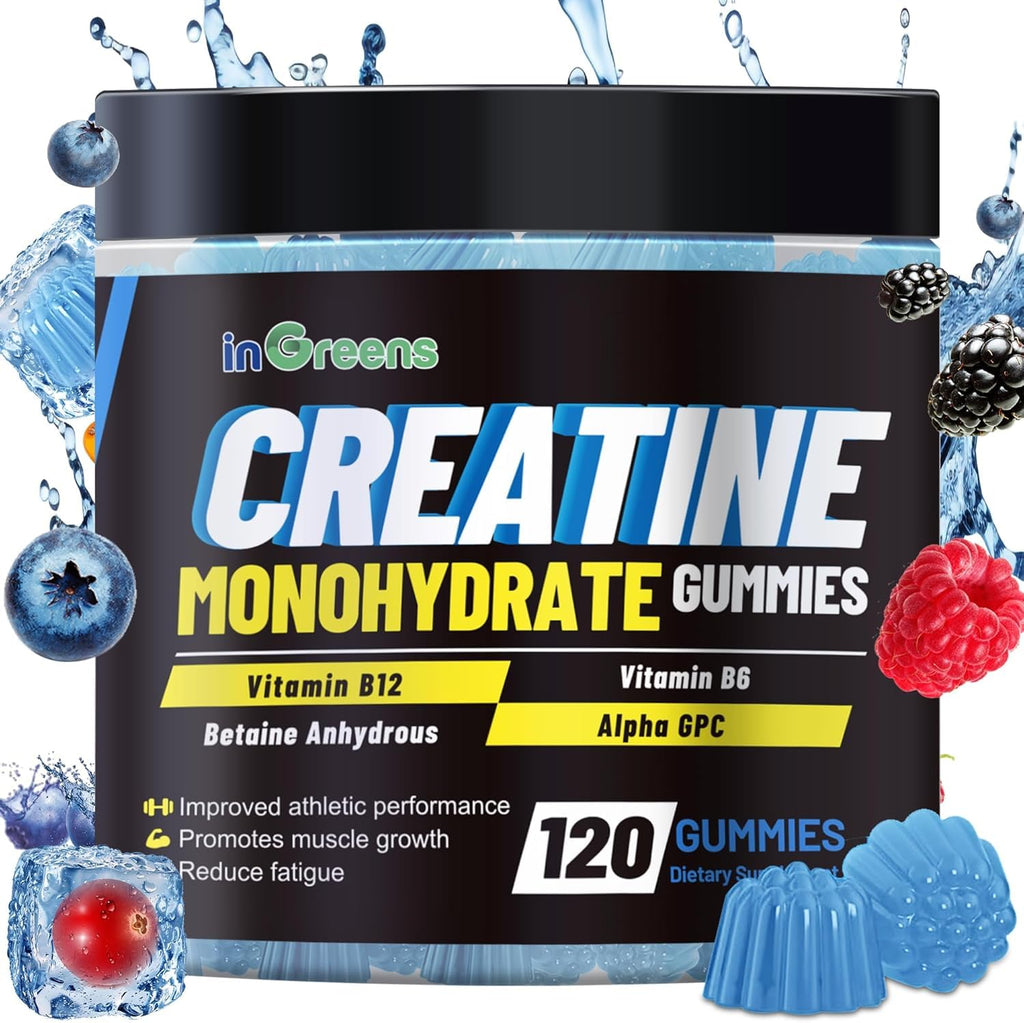 Creatine Monohydrate Gummies 6g – Energy, Strength & Muscle (120 Count)