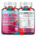 Creatine Monohydrate Gummies 8000mg with BCAA, L-Carnitine, Taurine & Vitamin B12 – Pre-Workout Supplement for Muscle Growth, 180 Count (Men & Women)