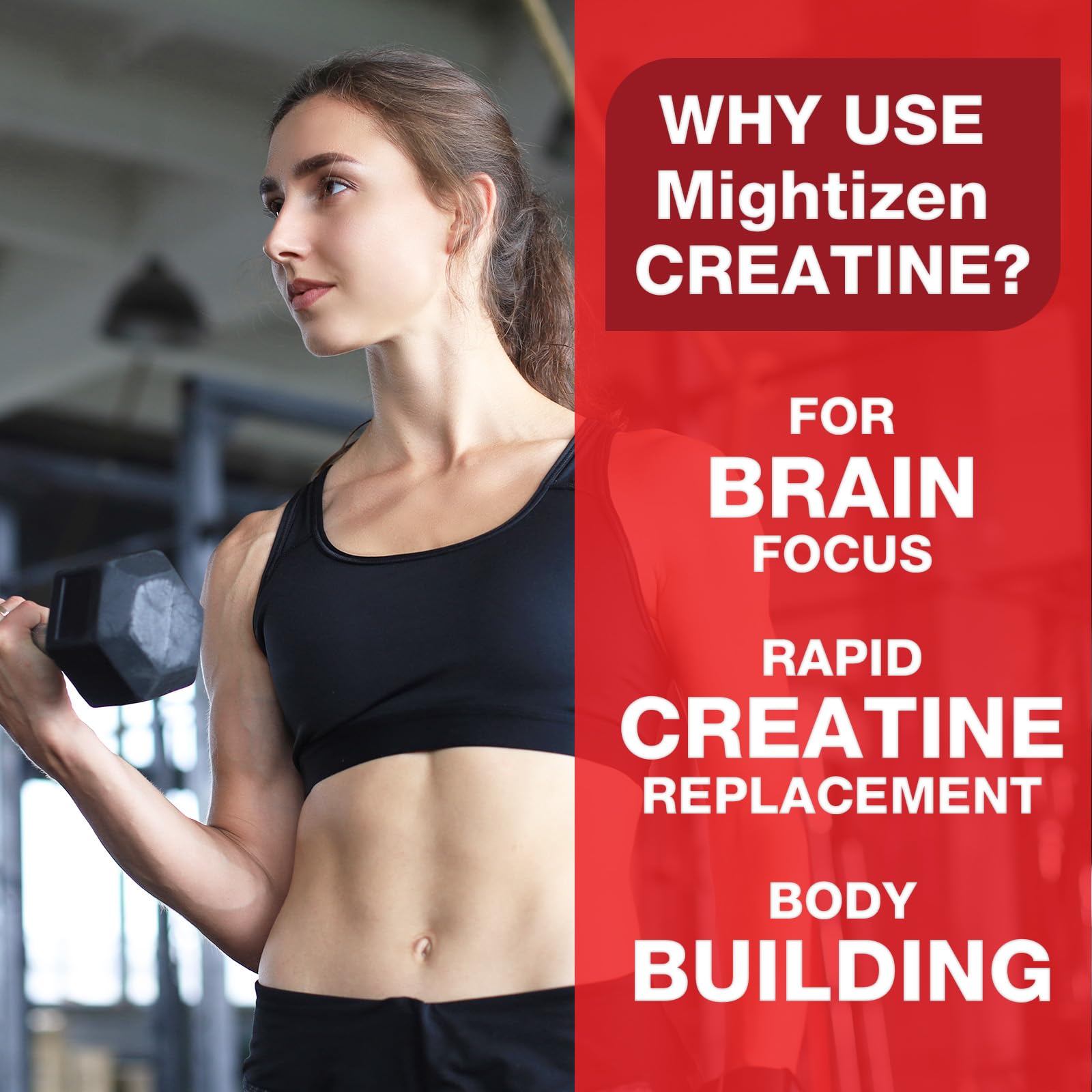 Creatine Monohydrate Gummies – Berry Pre-Workout for Men & Women, Taurine & B12, 60 Count