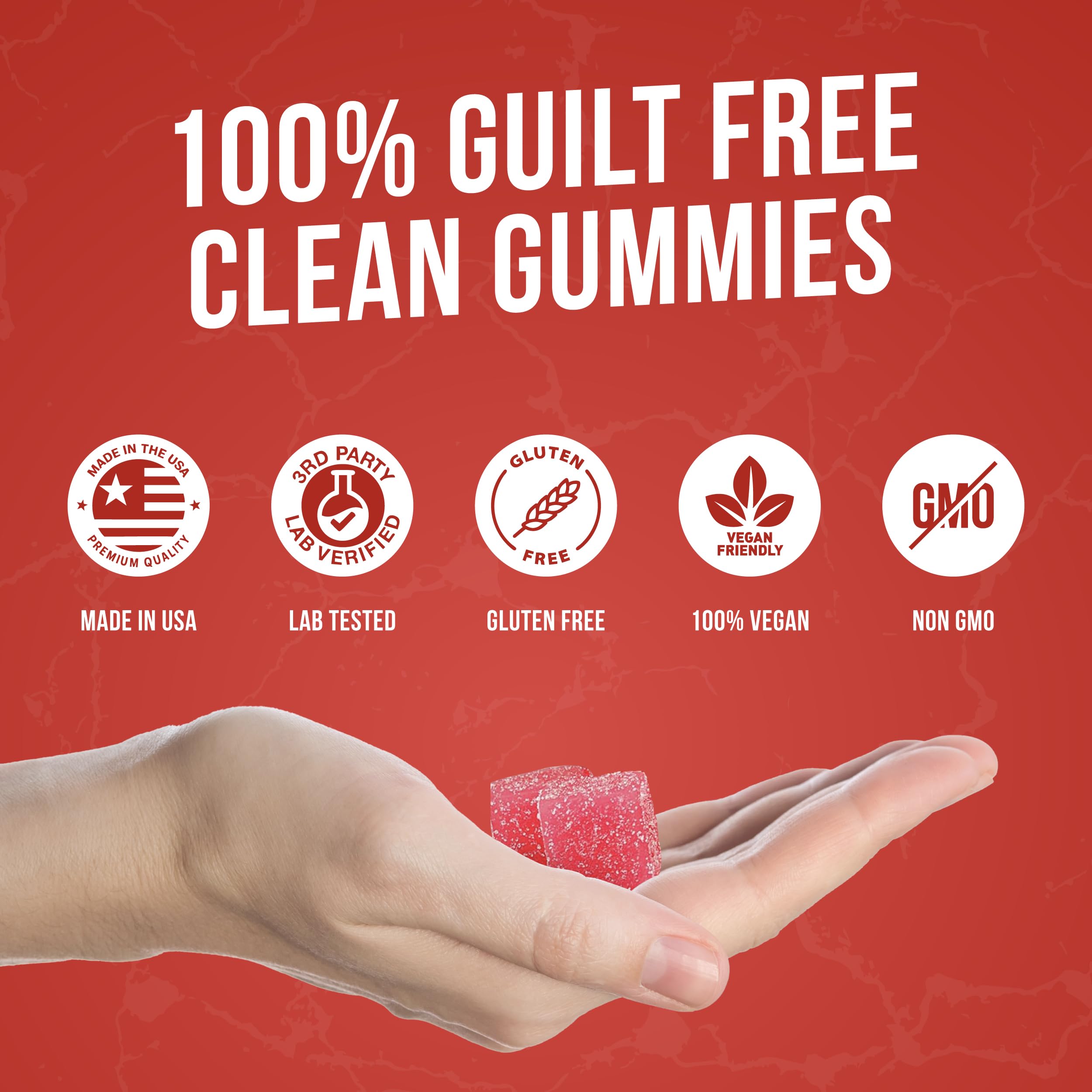 Creatine Monohydrate Gummies 5g Dose – Made in USA, Vegan & Gluten Free | Muscle, Strength, Recovery & Cognitive Health