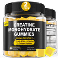 Creatine Monohydrate Gummies 5g per Serving - Sugar Free, Lemon Flavor | BCAA, Collagen, B12, D3 | 2 Pack