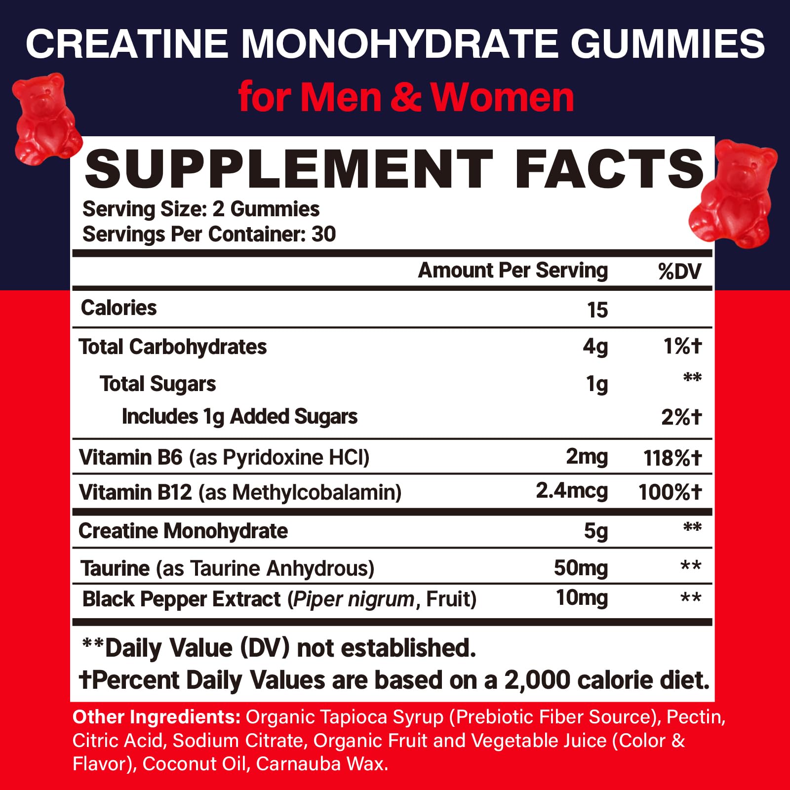 Trupretty Creatine Monohydrate Gummies – 1 Pack | Taurine, B6 & Organic Formula