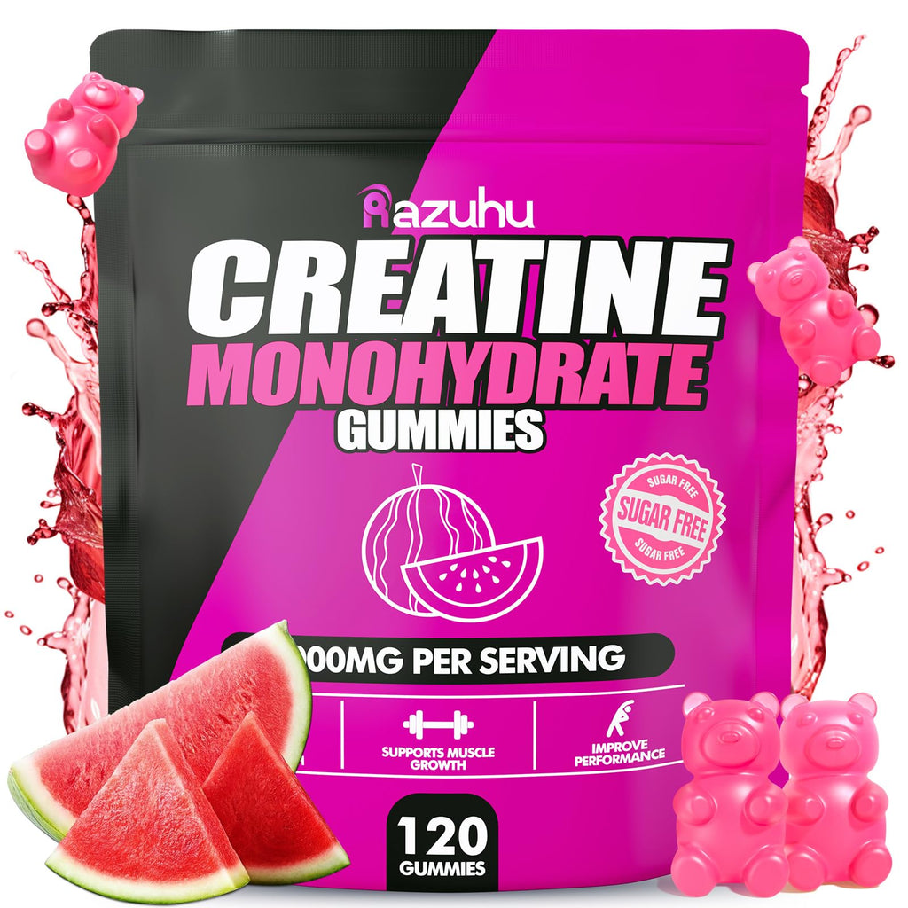 Creatine Monohydrate Gummies Sugar Free – Watermelon (120 count) | Pre-Workout for Men & Women