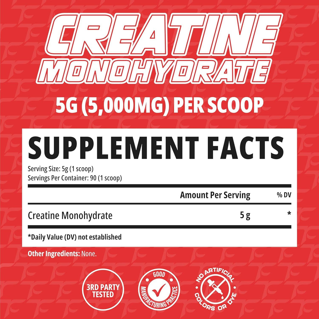TC Nutrition Creatine Monohydrate Powder – 90 Servings (450g) 5g Per Serving