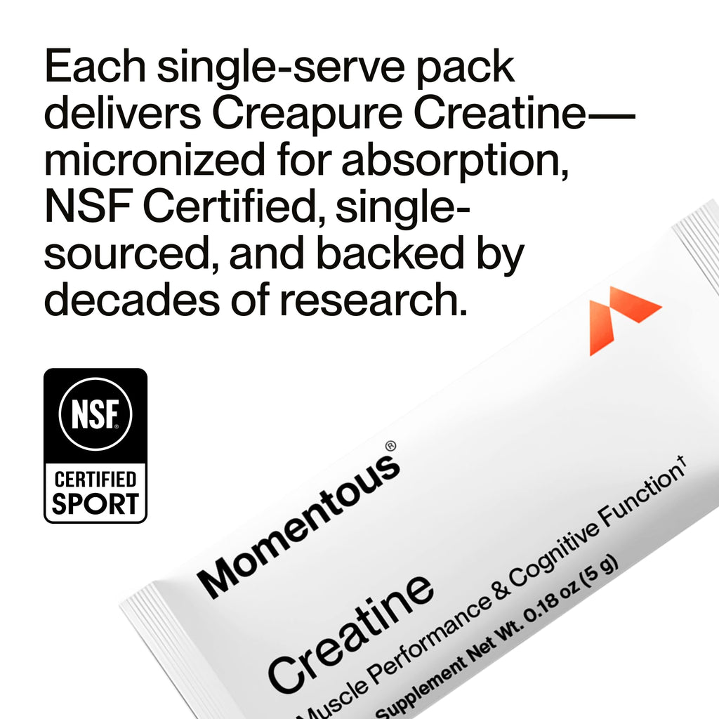 Momentous Creatine Monohydrate Powder – Creapure | NSF Certified for Sport