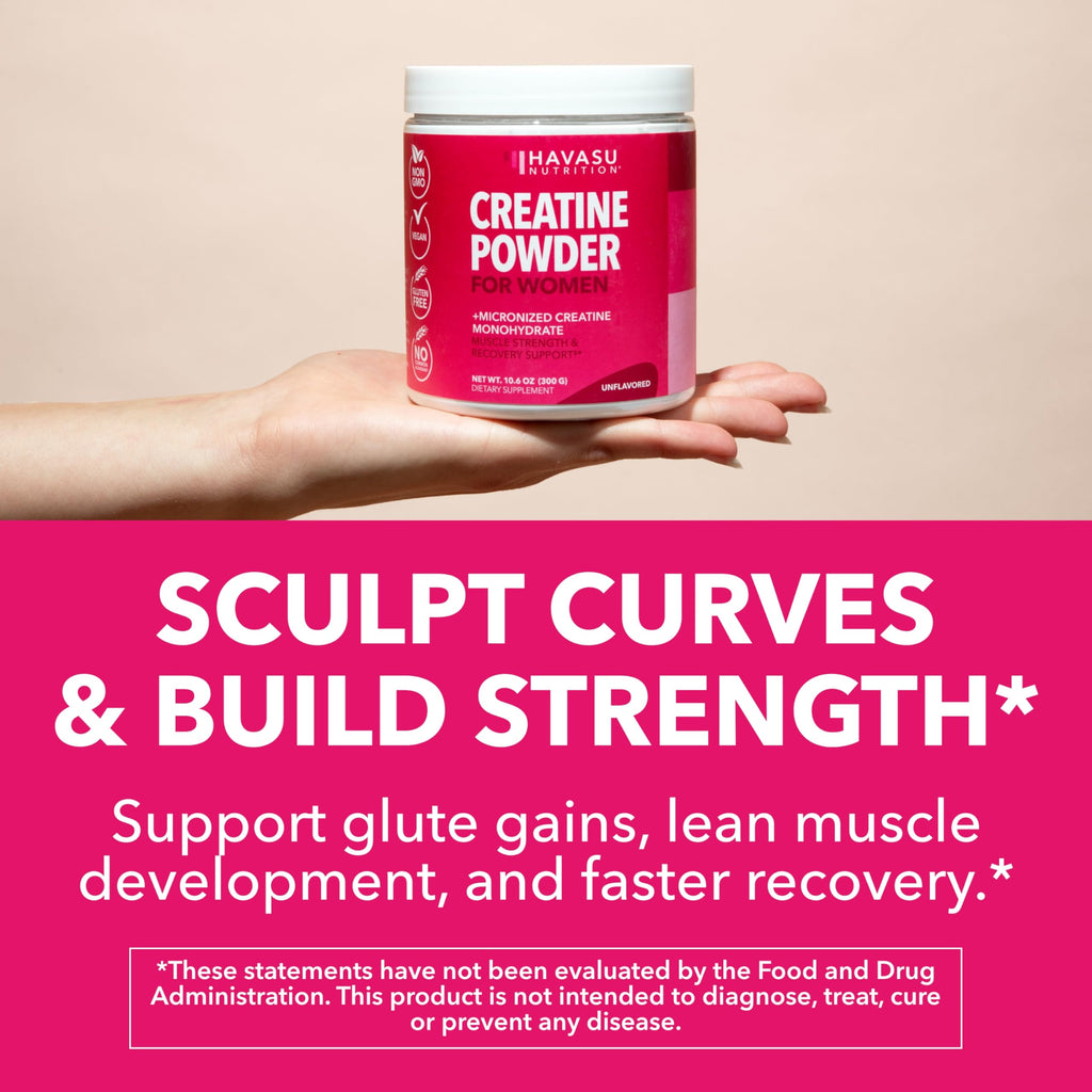 Creatine for Women - 3g Micronized Creatine Monohydrate per Serving | Unflavored, Vegan, Non-GMO | 100 Servings