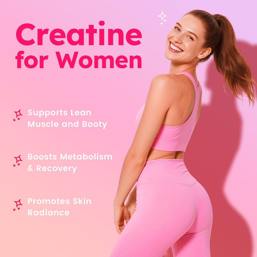 Creatine for Women Gummies – Monohydrate with Collagen, BCAAs & Vitamins (Sugar-Free, Vegan)