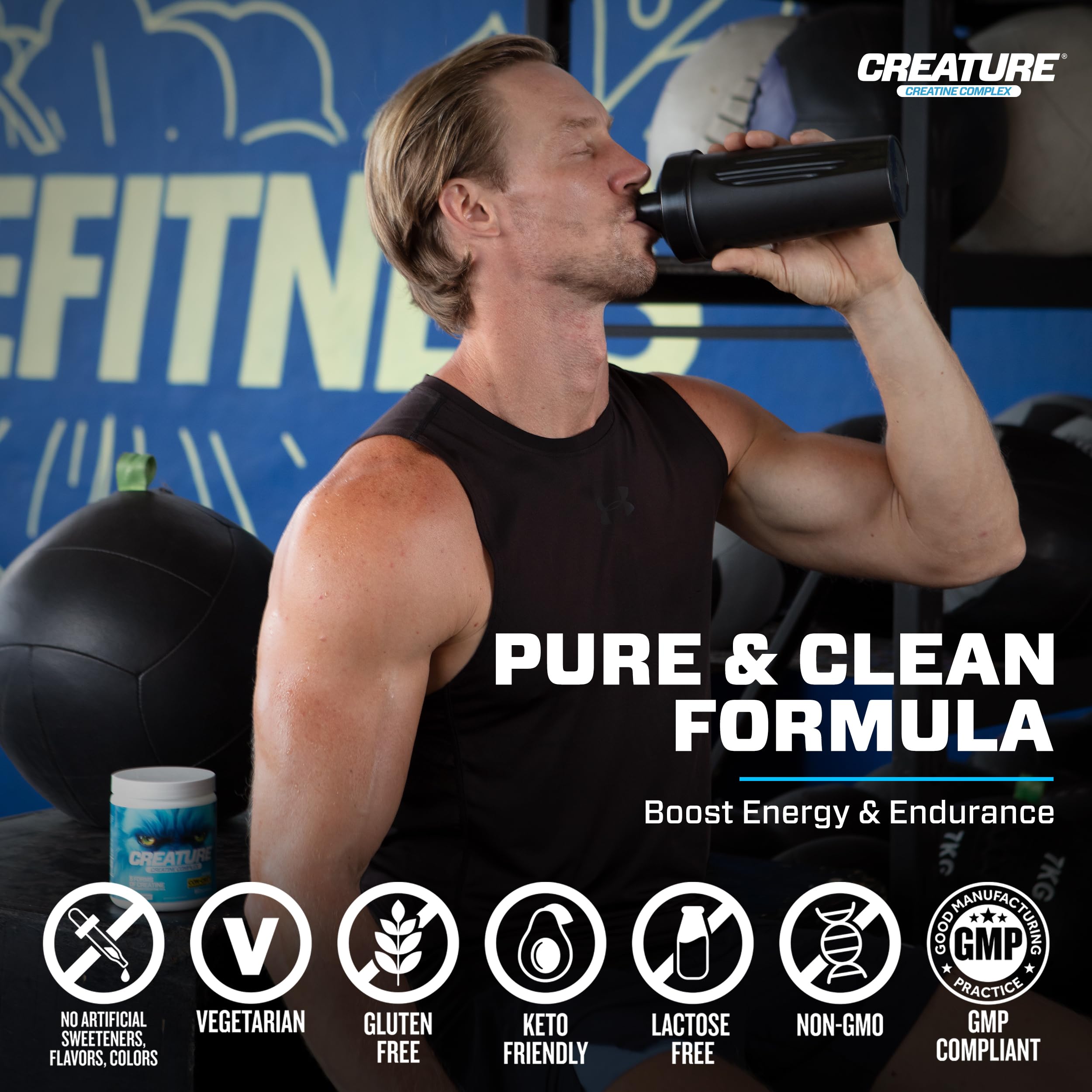 CREATURE Creatine Complex: 5 Creatine Types, Unflavored 300g Pack of 2