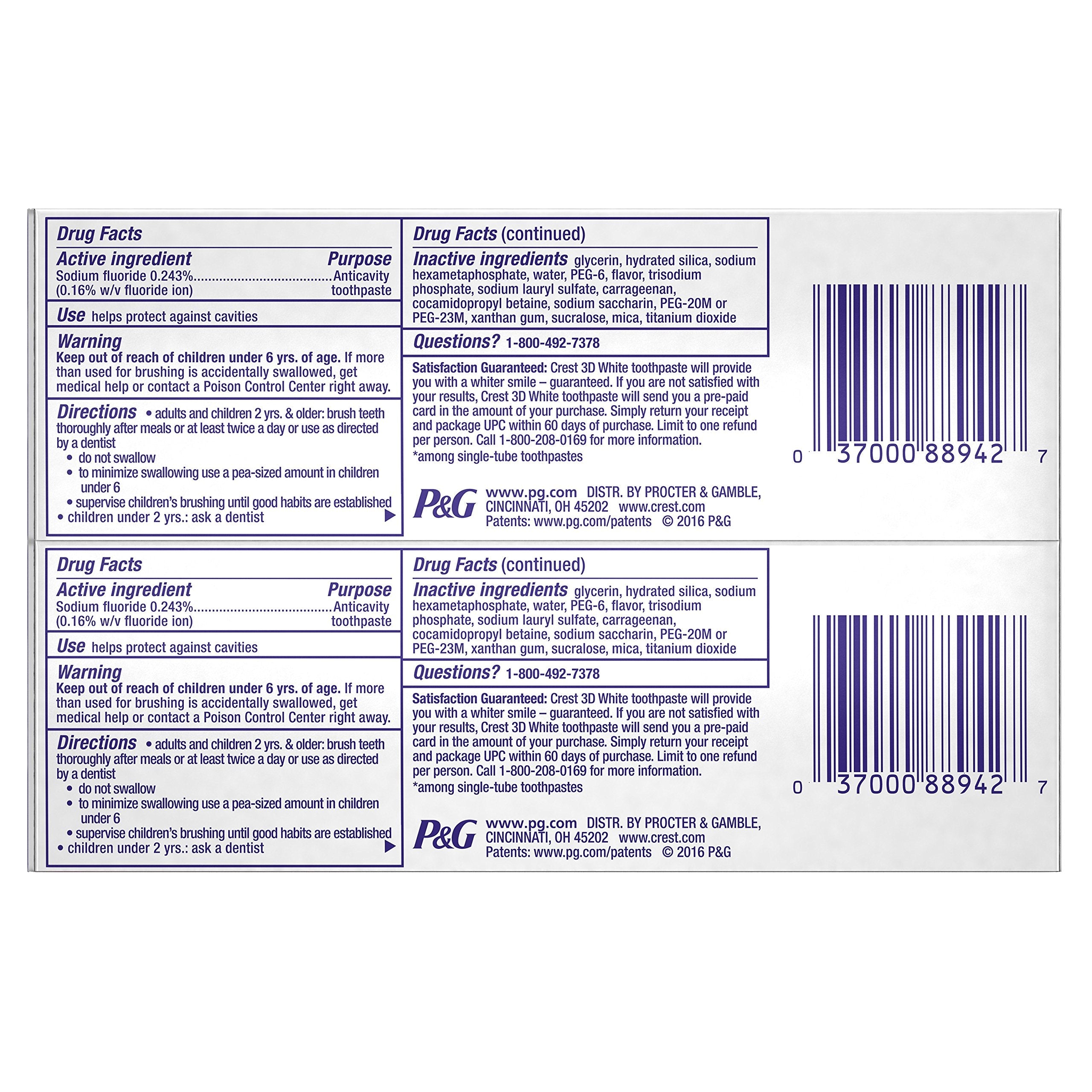 Crest 3D Brilliance Vibrant Peppermint Teeth Whitening Toothpaste – 2 Count
