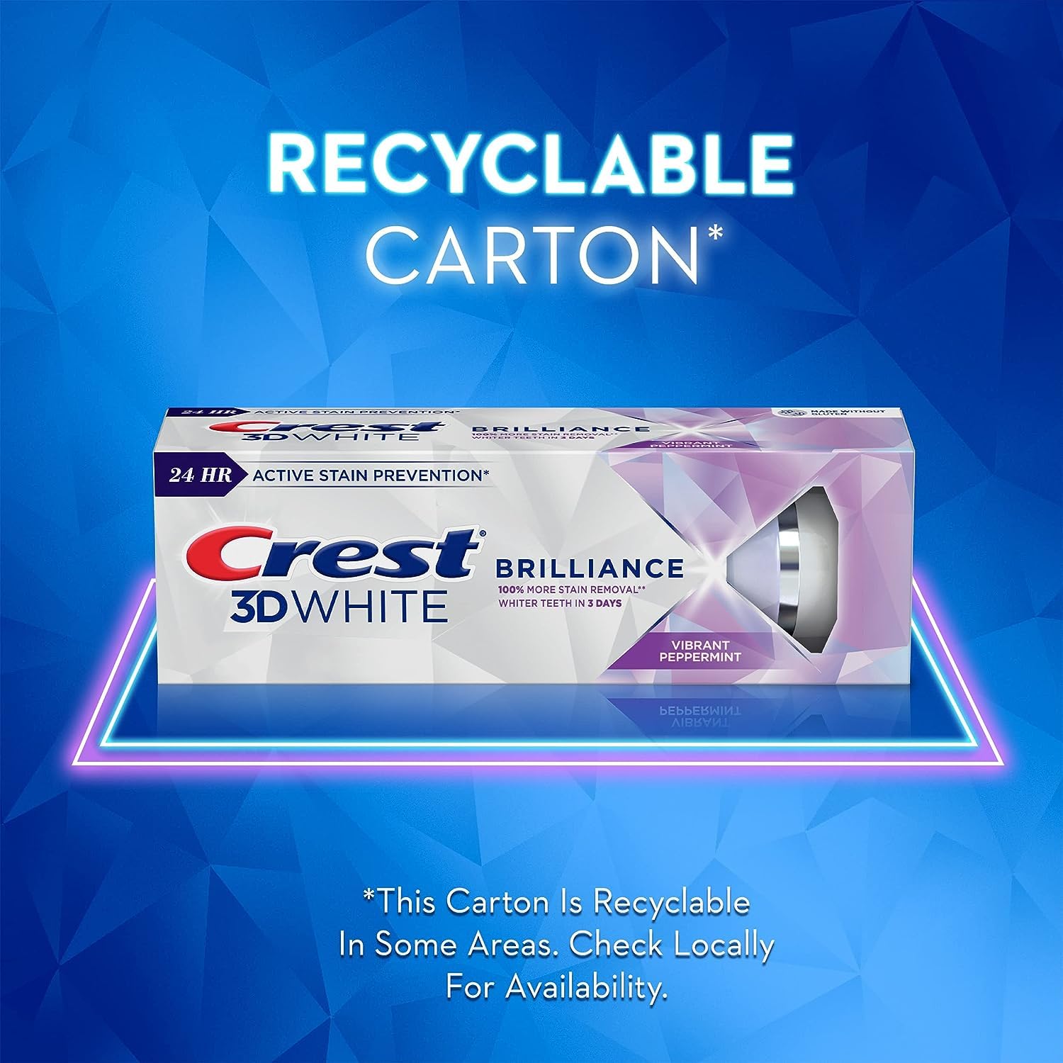 Crest 3D White Brilliance Toothpaste – Vibrant Peppermint – 3.5 oz (Pack of 3)