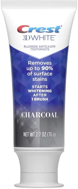 Crest 3D White Charcoal Toothpaste – Enamel Safe, 2.7 oz (76 g) Pack of 2