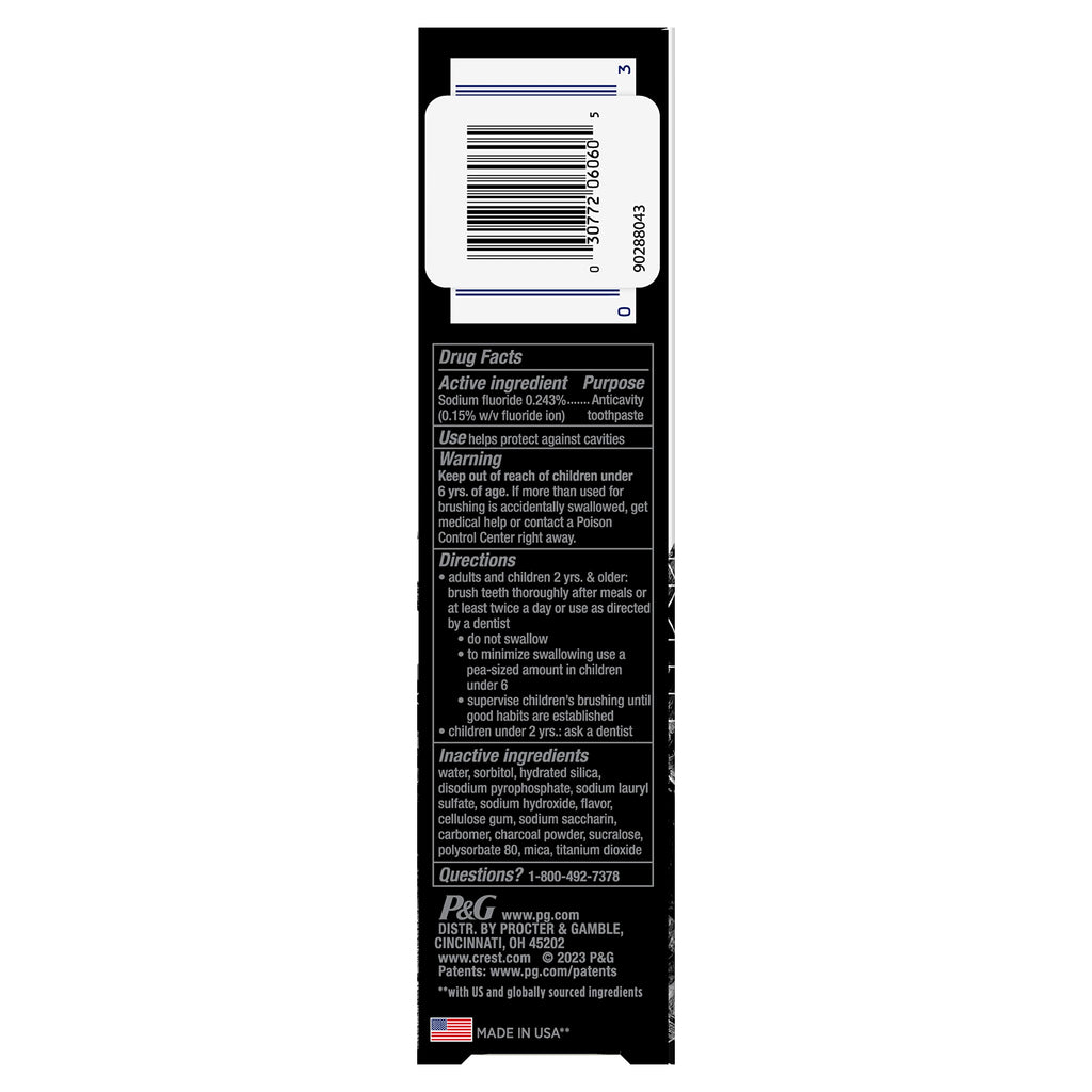 Crest 3D White Charcoal Deep Clean Toothpaste – Whitening Therapy, Mint, 3.5 oz (2-pack)