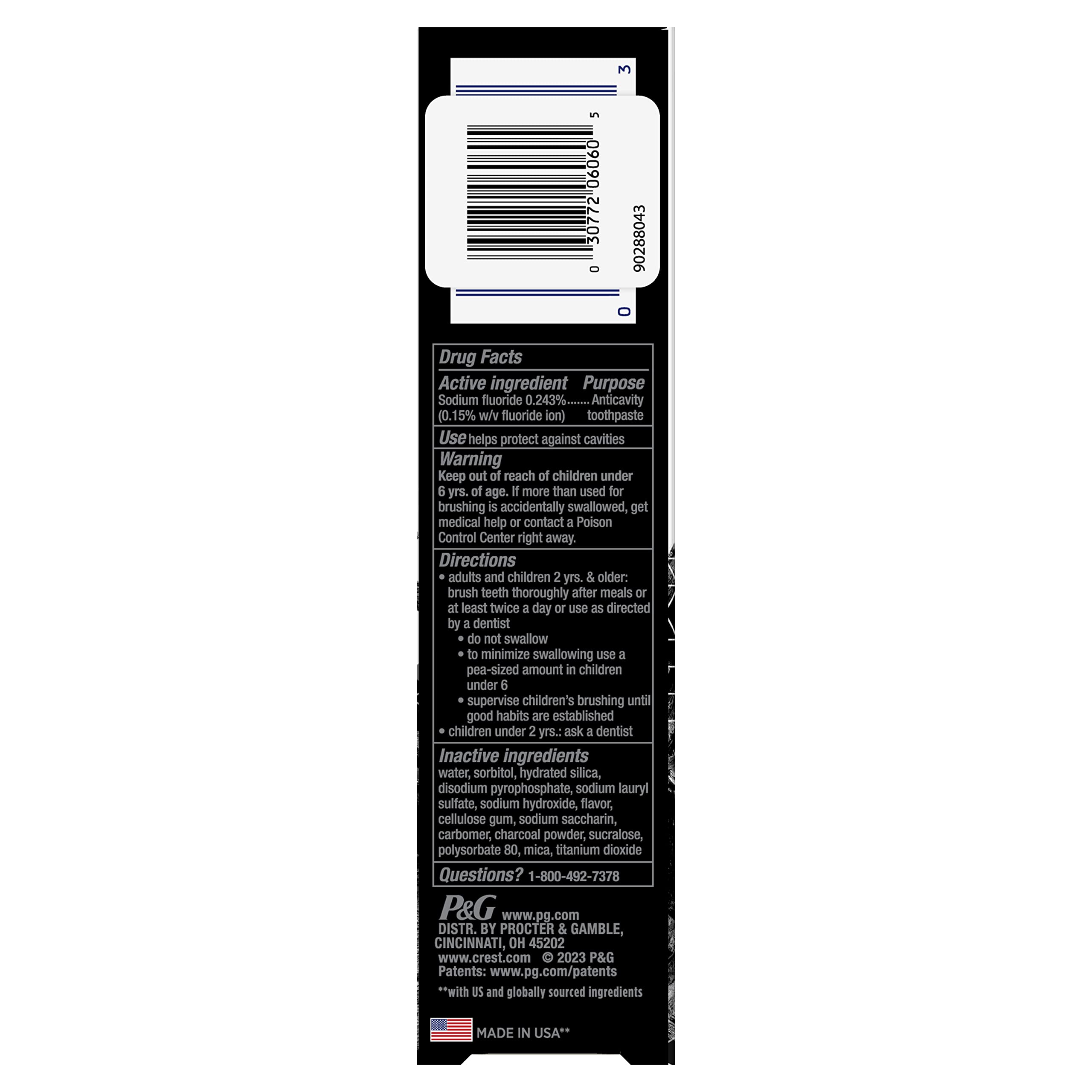 Crest 3D White Charcoal Deep Clean Toothpaste – Whitening Therapy, Mint, 3.5 oz (2-pack)
