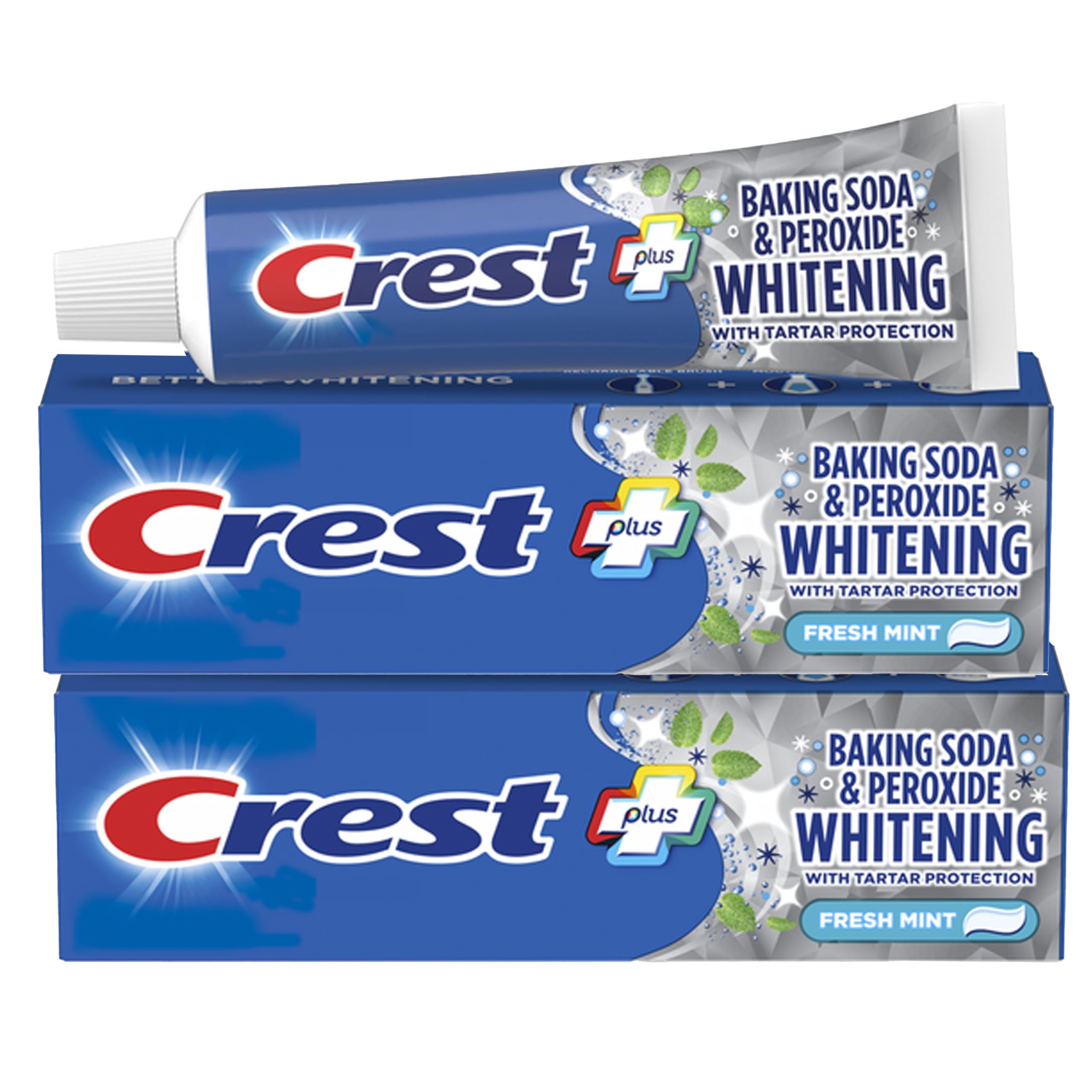 Crest Baking Soda & Peroxide Whitening Toothpaste with Tartar Protection – Fresh Mint 4.2 oz (Pack of 2)