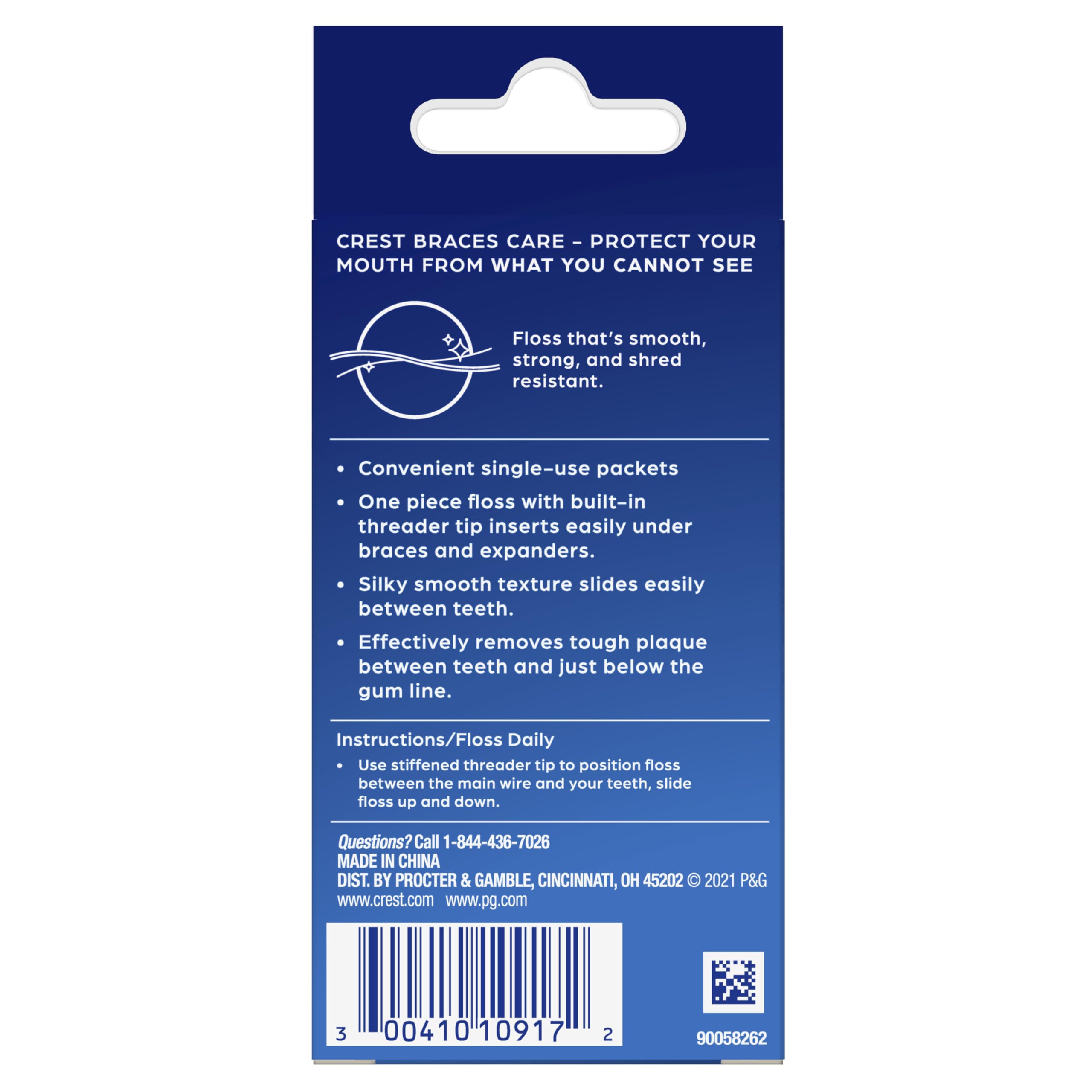 Crest Braces Care Threader Floss – 30 Single-Use Packets