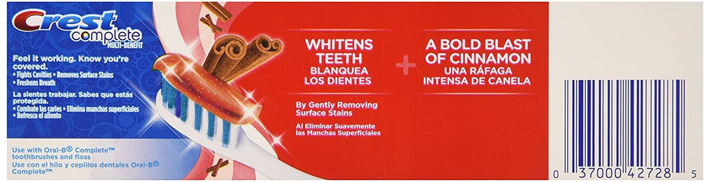 Crest Cinnamon Toothpaste, 6 Ounce (Pack of 2) | Whitening & Fresh Breath