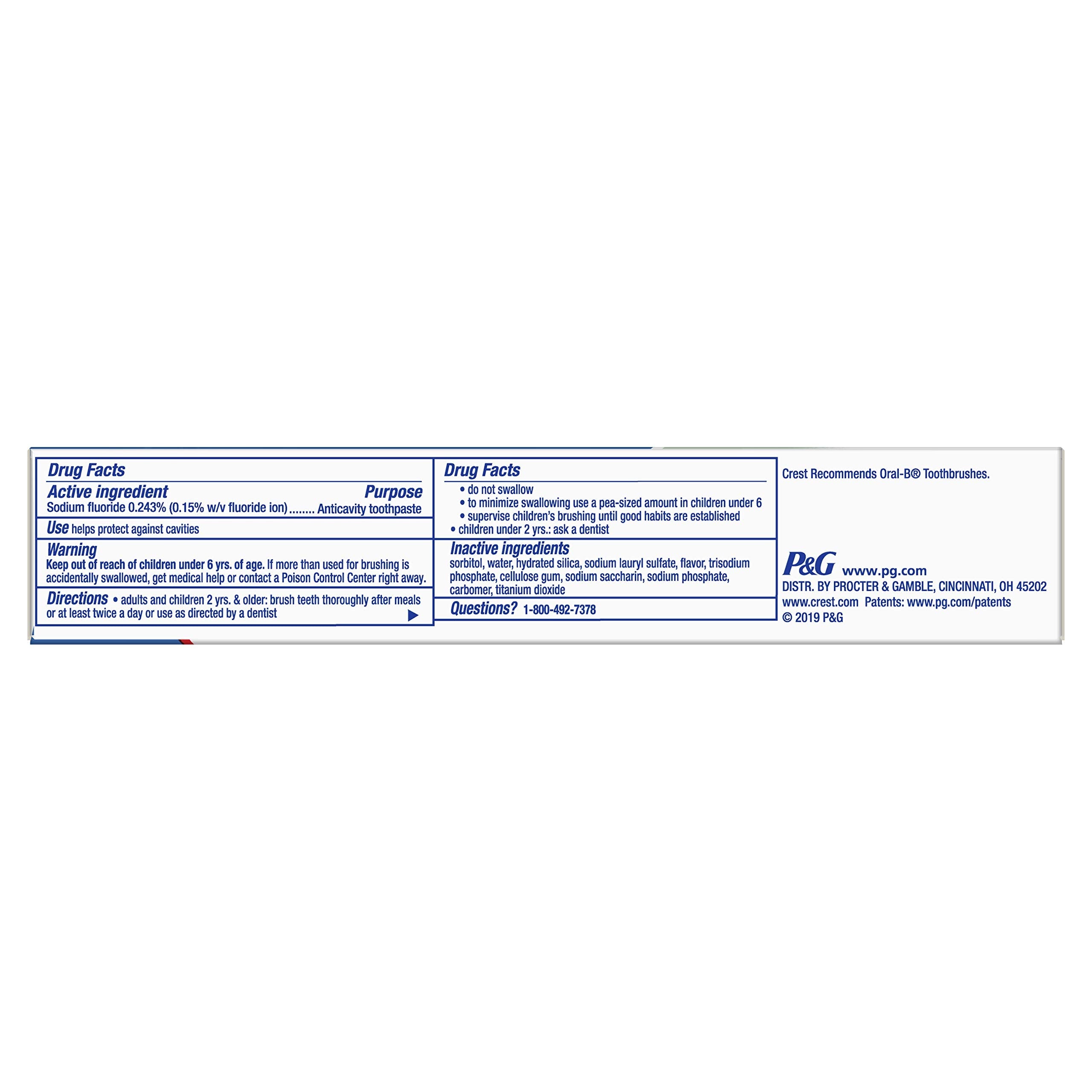 Crest Fresh & White Toothpaste | Peppermint Gleem Paste 2.4 oz
