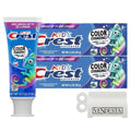 Crest Kids Color Changing Toothpaste Bundle — 2-Pack Bubblegum + VenDesta Squeezer
