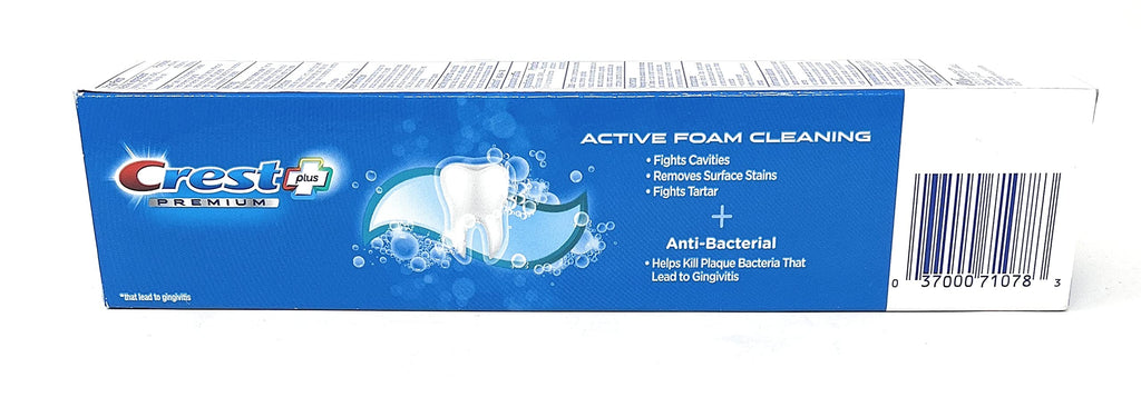 Crest Premium Plus Anti-Bacterial Toothpaste – Smooth Peppermint, 7.0 oz, Pack of 3
