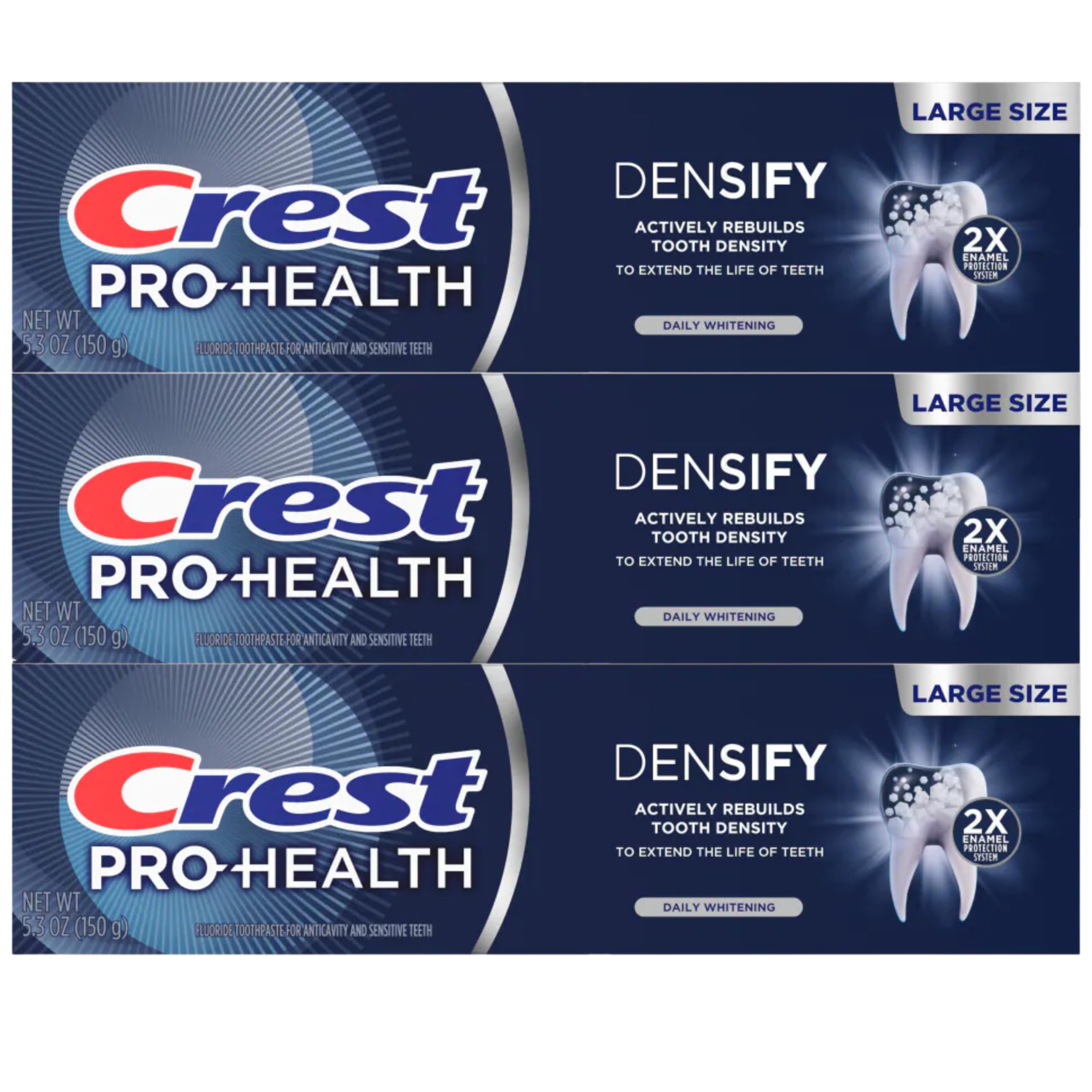 Crest Pro-Health Densify Toothpaste – Daily Whitening 5.3 oz (Pack of 3)
