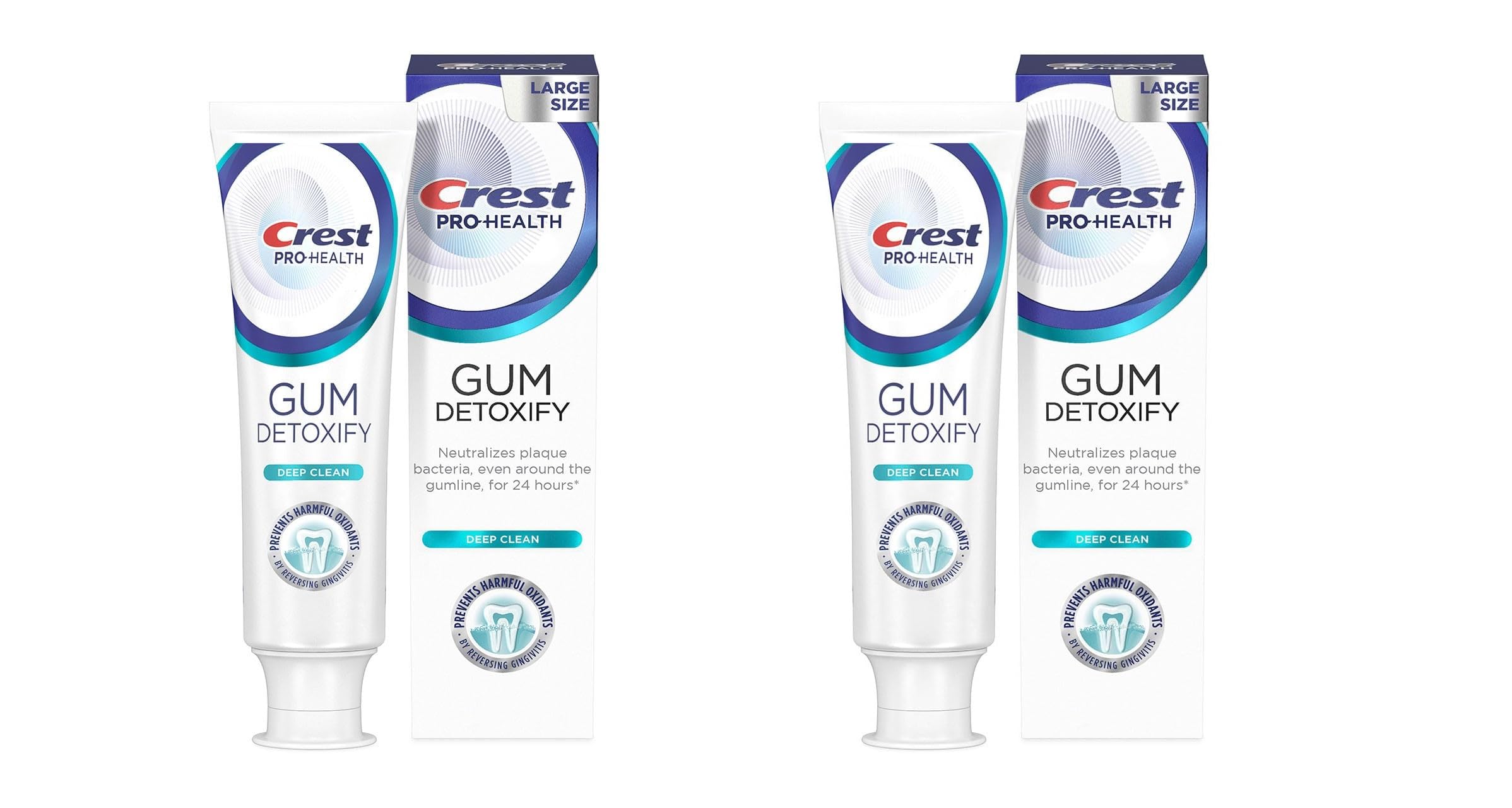 Crest Pro-Health Gum Detoxify Deep Clean Toothpaste 4.8 oz (Pack of 2) – Anticavity & Antibacterial Fluoride