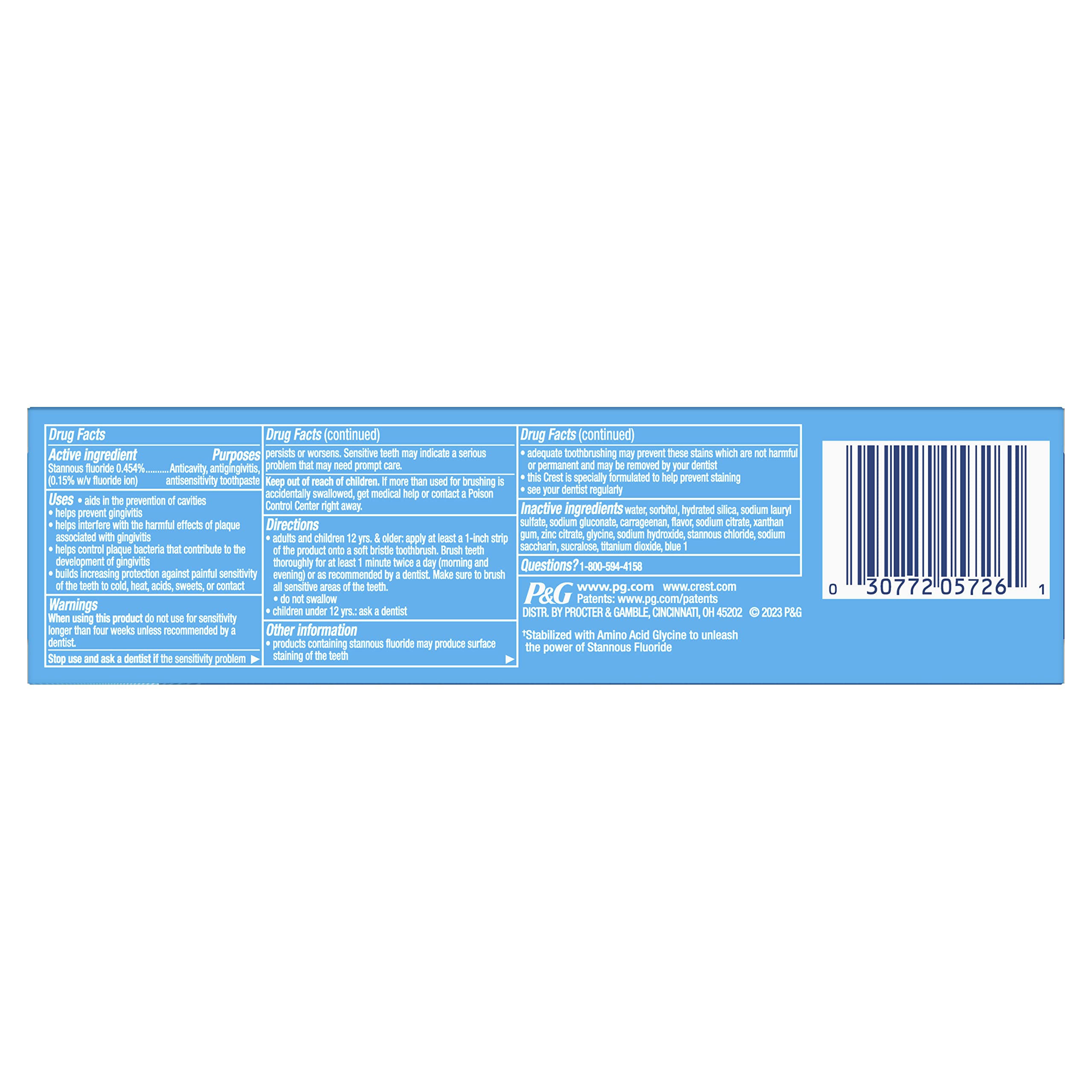 Crest Pro-Health Sensitive & Enamel Shield Toothpaste (4.3 oz) - 8 Benefits & 100% Whole Mouth Protection