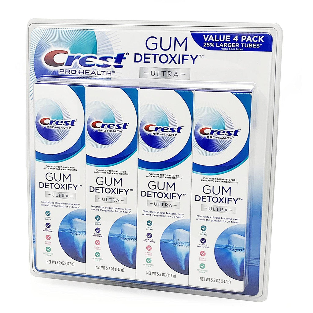 Crest Pro Health Ultra Gum Detoxify Toothpaste - 4-Pack, 5.2 oz each
