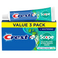Crest + Scope Whitening Toothpaste 3-Pack (5.4 oz) – Anticavity, Fresh Mint