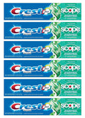 Crest Toothpaste 5.4 oz + Scope Whitening Minty Fresh (Pack of 6) | Crest & Scope Complete Whitening