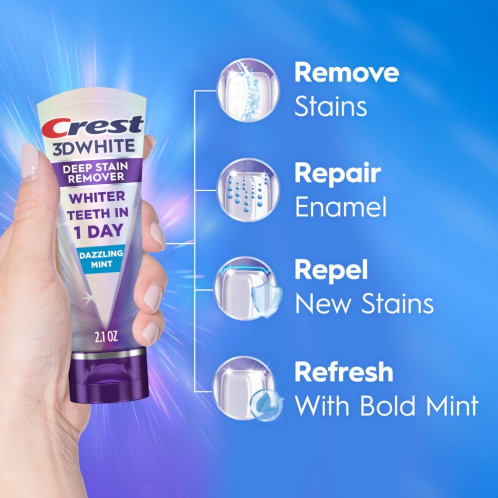 Crest 3DWhite Brilliance Deep Stain Remover Dazzling Mint Toothpaste - 2.1oz