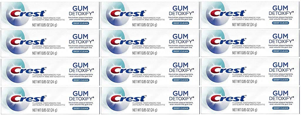 Crest Gum Detoxify Toothpaste - Deep Clean, Travel Size 0.85 oz (24 g) Pack of 12