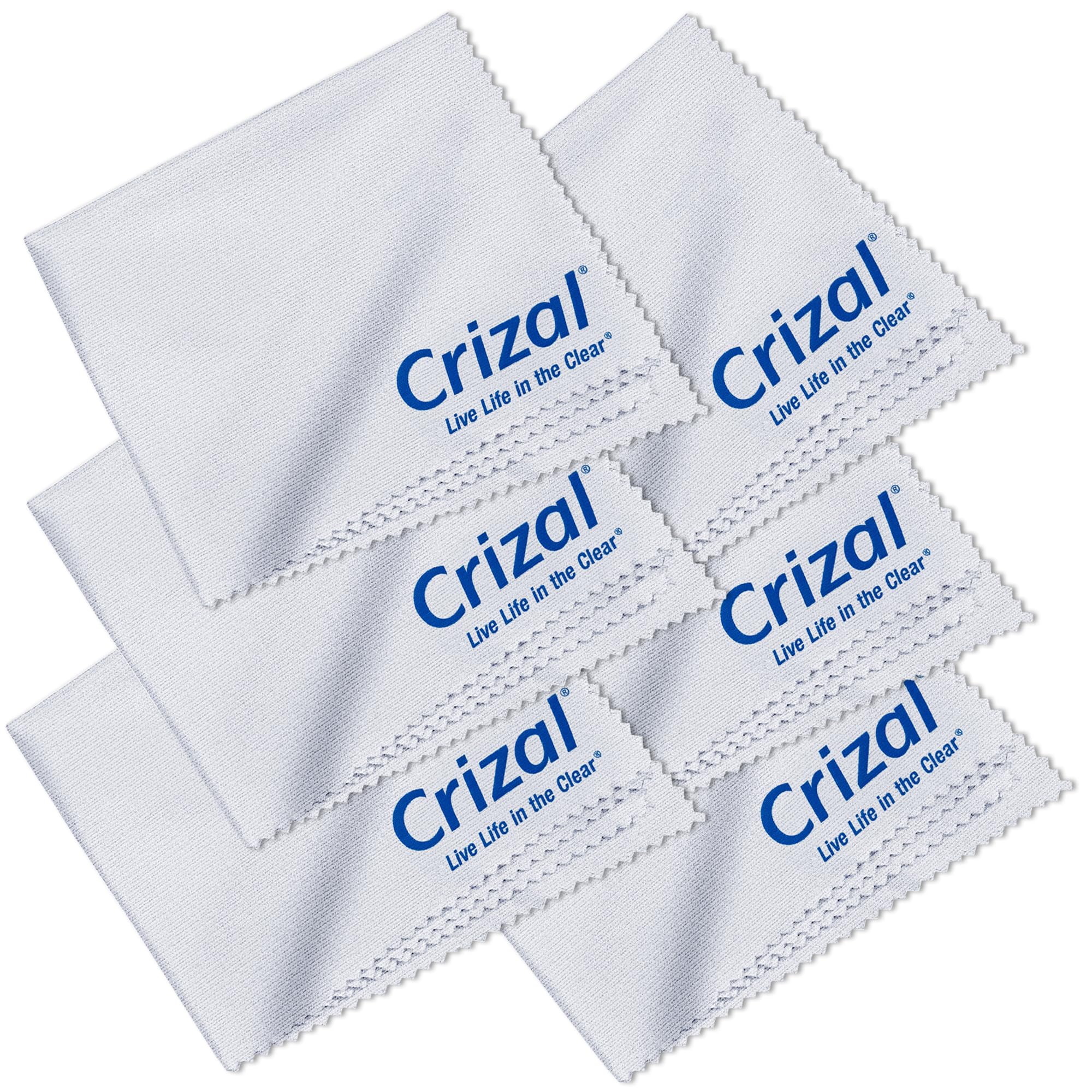 Crizal Eyeglass Cleaning Cloths – 6 Pack Premium Microfiber | Safe for AR Coatings