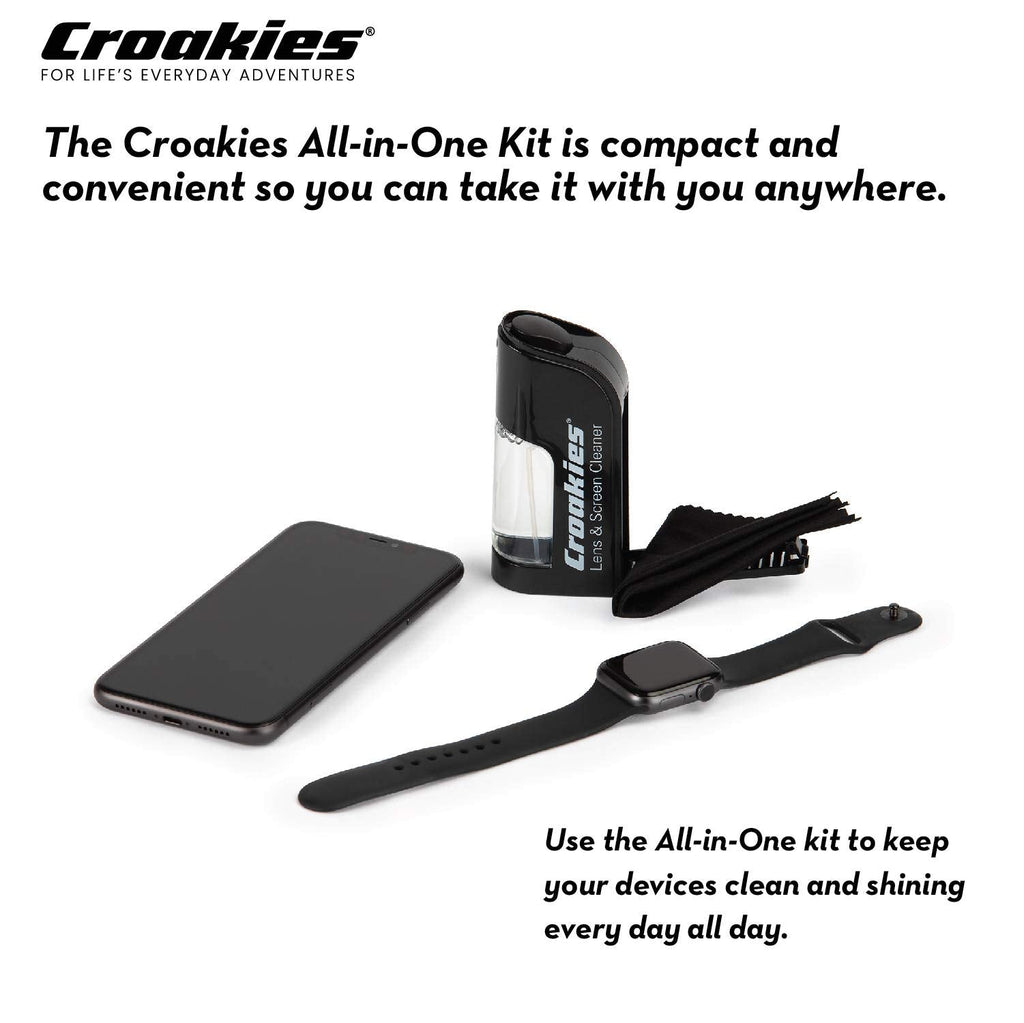 Croakies All-in-one Cleaning Kit | Lens Care Travel Kit with Pump